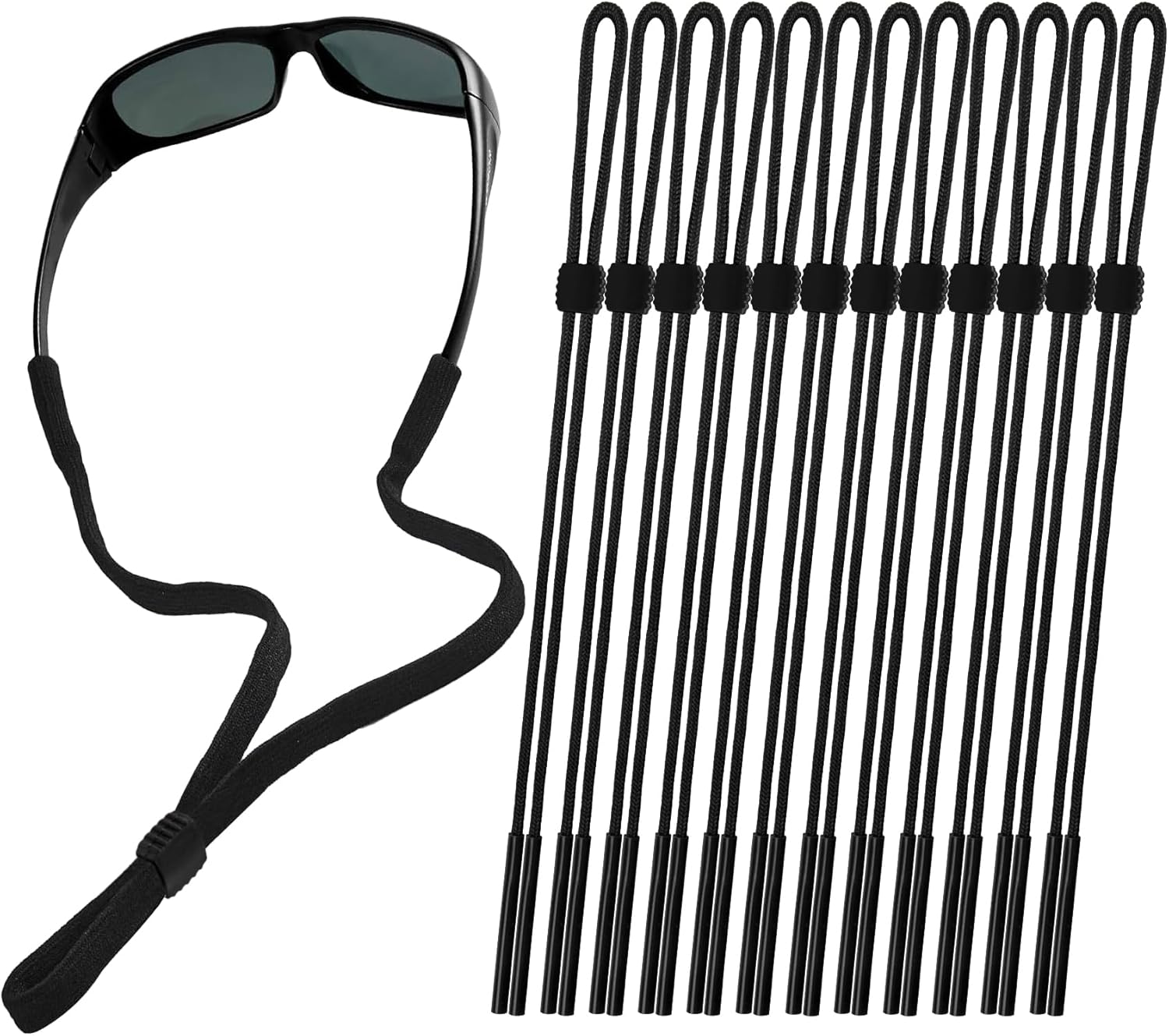 12 Pack Sunglasses Strap, Sports Eye Glasses String Strap, Adjtable Eyeglasses Strap Lanyard Cord Band Neck Holders Eyewear Retainer for Men Women Kids
