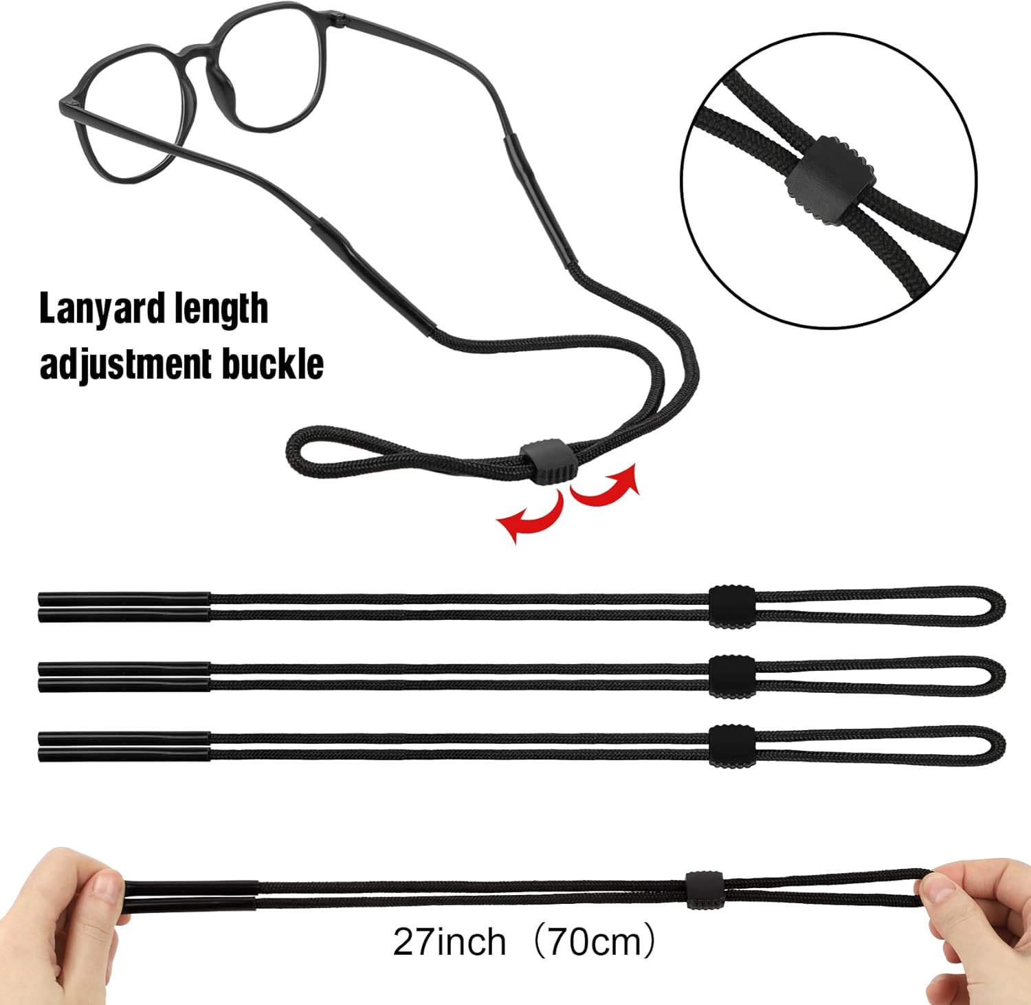 12 Pack Sunglasses Strap, Sports Eye Glasses String Strap, Adjtable Eyeglasses Strap Lanyard Cord Band Neck Holders Eyewear Retainer for Men Women Kids