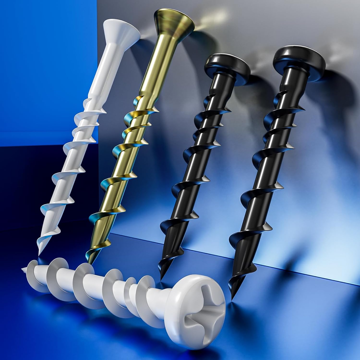 100 pcs Pan Head Drywall Anchors 1-1/4" White Anti Rt Coating, Bolt Anchor, Duty Hollow Wall Anchors