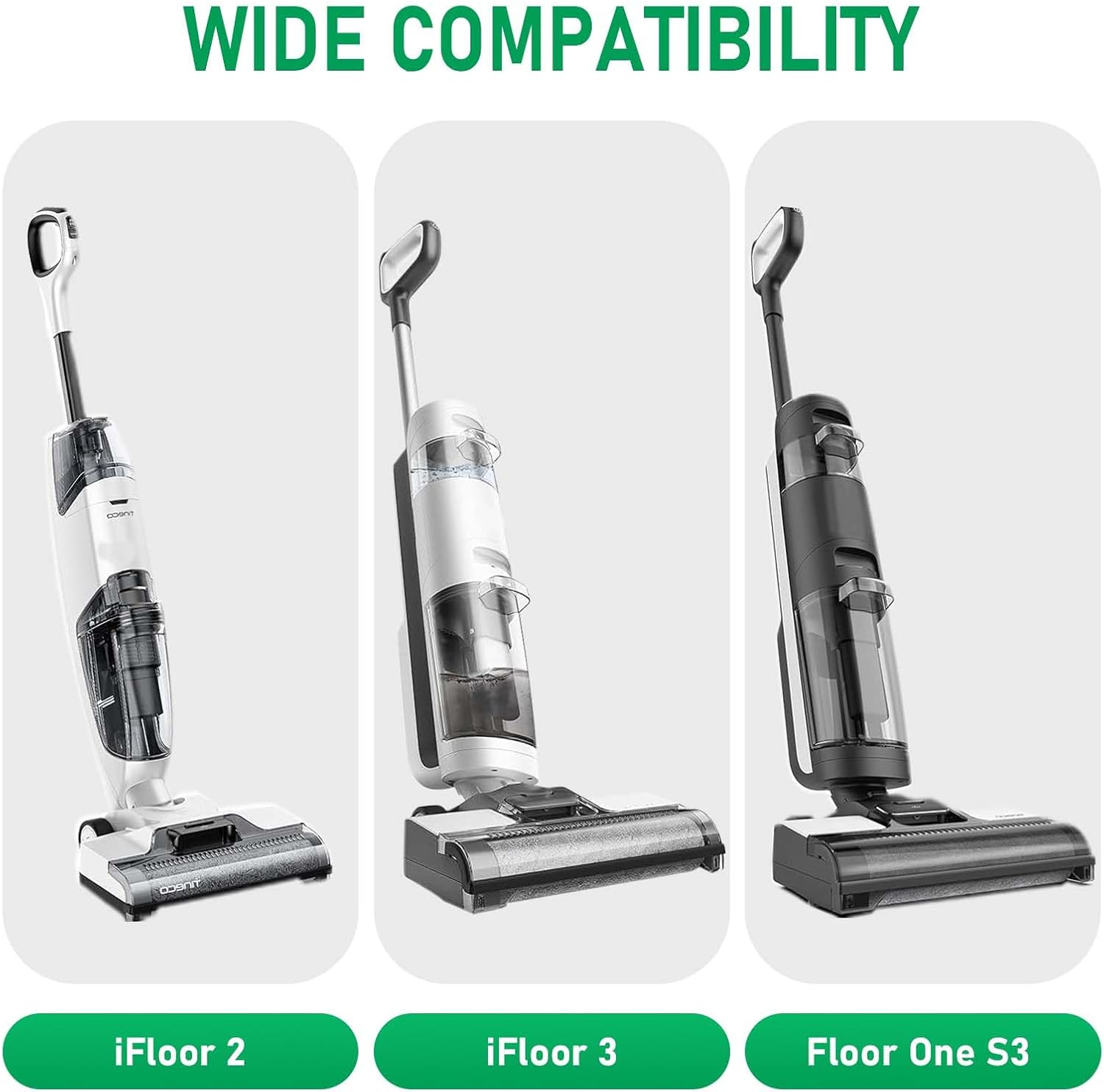 Roller Brh Replacement Kit Compatible with Tineco iFloor 2, iFloor 3,Floor One S3 Cordless Wet Dry Vacuum Cleaner,2 Pack Brh Roll Replacement Accessories