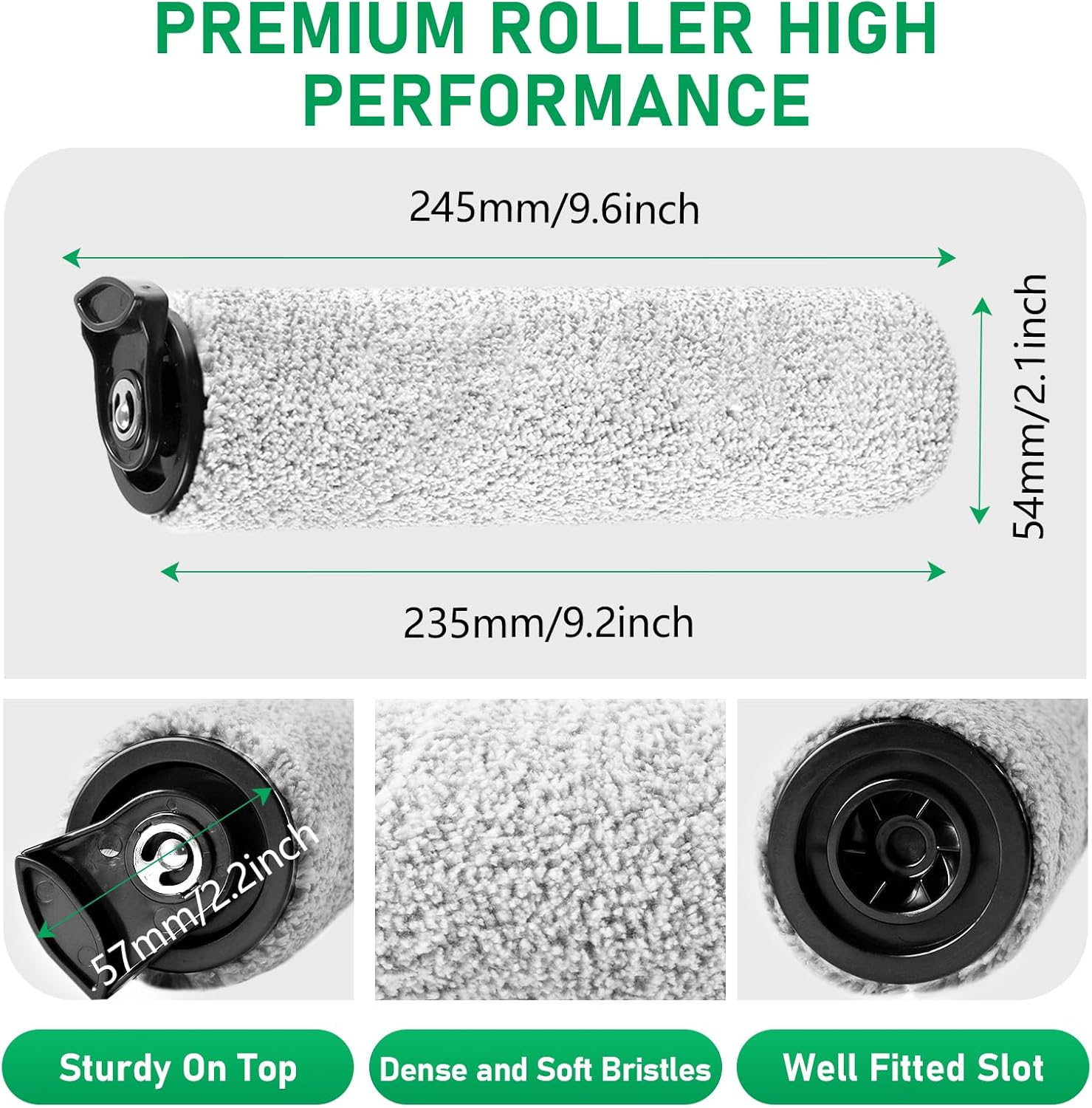 Roller Brh Replacement Kit Compatible with Tineco iFloor 2, iFloor 3,Floor One S3 Cordless Wet Dry Vacuum Cleaner,2 Pack Brh Roll Replacement Accessories