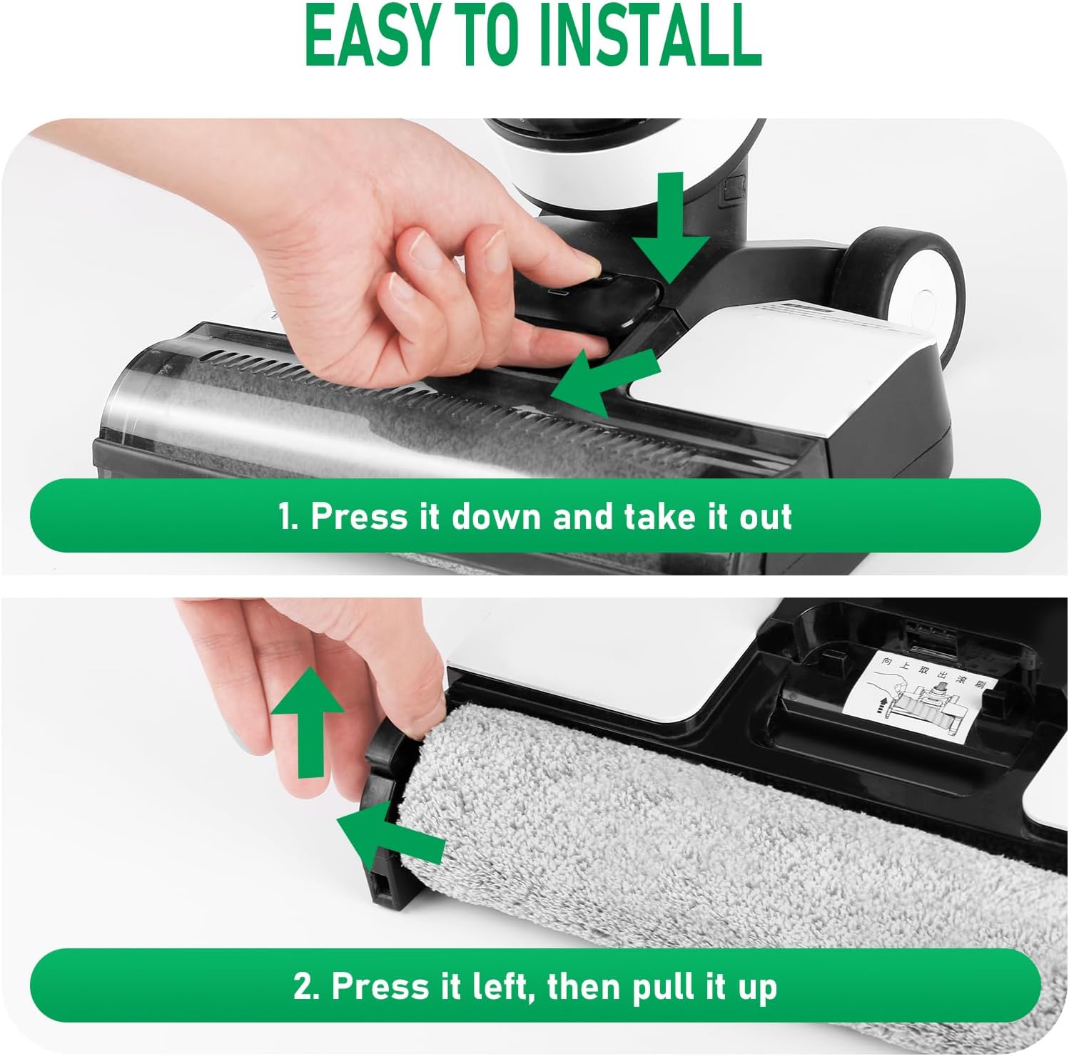 Roller Brh Replacement Kit Compatible with Tineco iFloor 2, iFloor 3,Floor One S3 Cordless Wet Dry Vacuum Cleaner,2 Pack Brh Roll Replacement Accessories