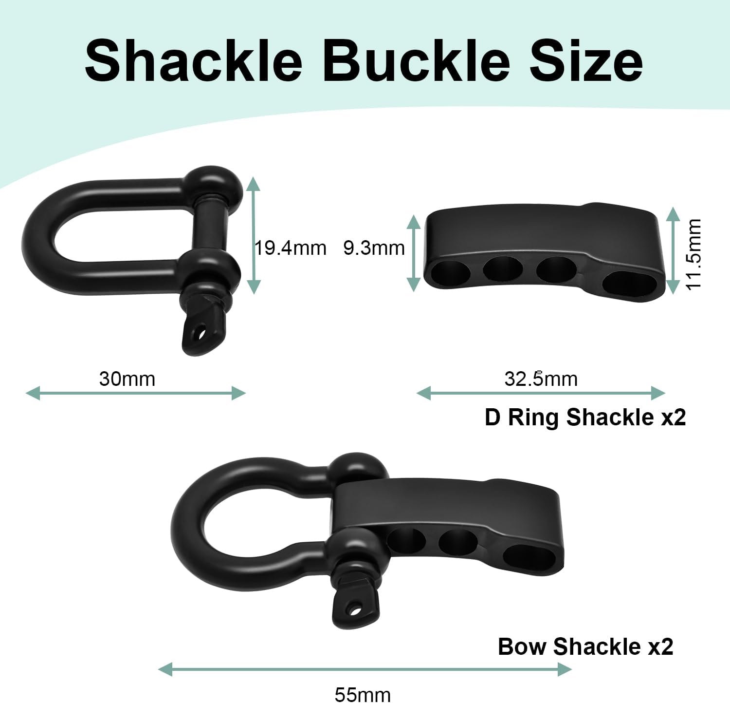 CooBigo Paracord Bracelet Shackle Buckle, Metal Survival Bracelet Bow Anchor + D Ring Shackle Clasp Adjustable Screw Pin M5