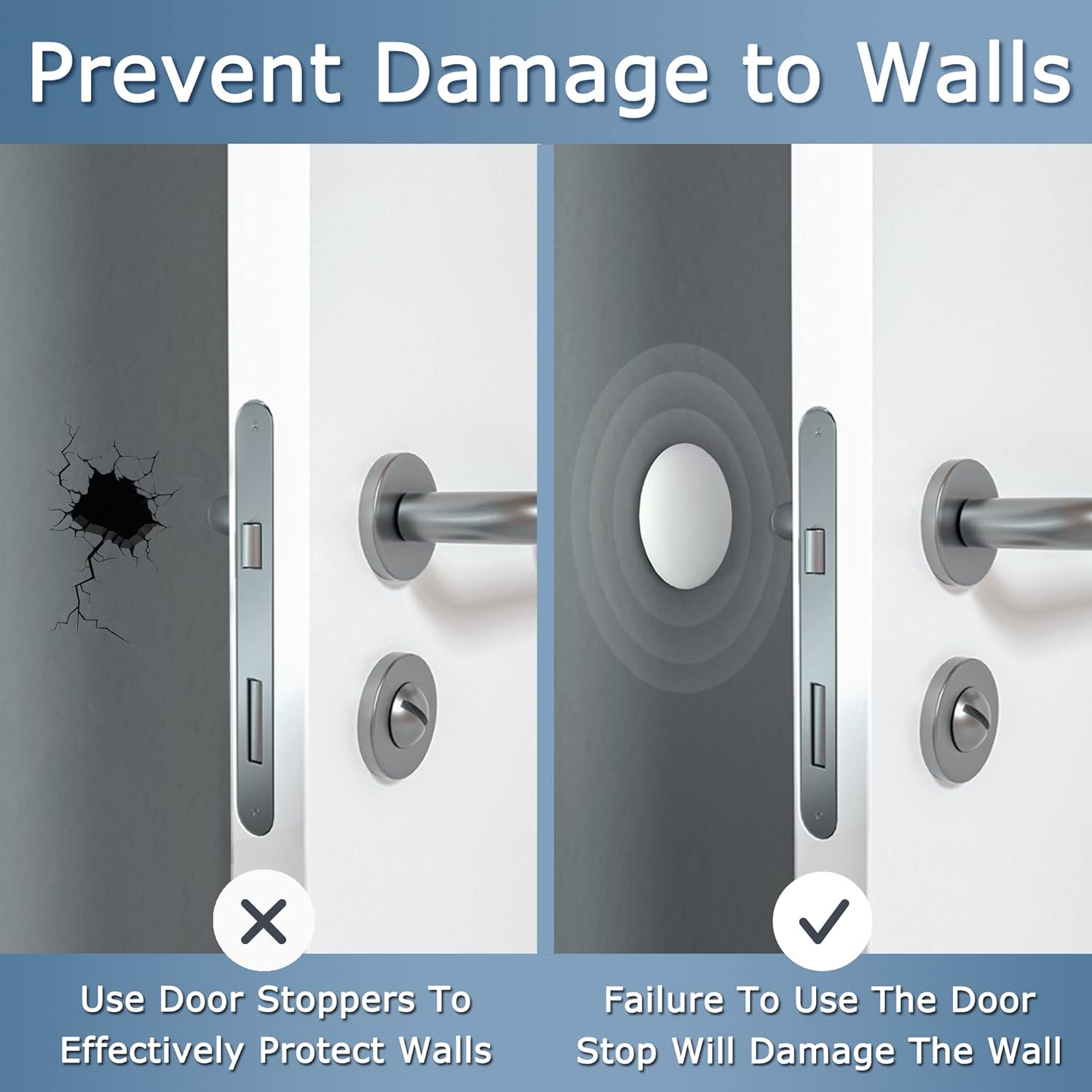 Door Stoppers Wall Protector Buffer Guard Doorknob Door Handle Bumper Self Adhesive Silencer Soft Rubber Crash Pad for Home Office