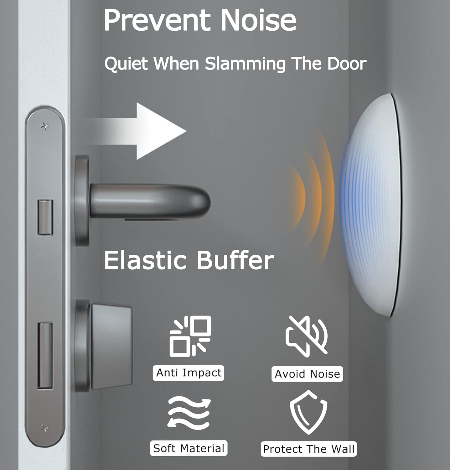 Door Stoppers Wall Protector Buffer Guard Doorknob Door Handle Bumper Self Adhesive Silencer Soft Rubber Crash Pad for Home Office