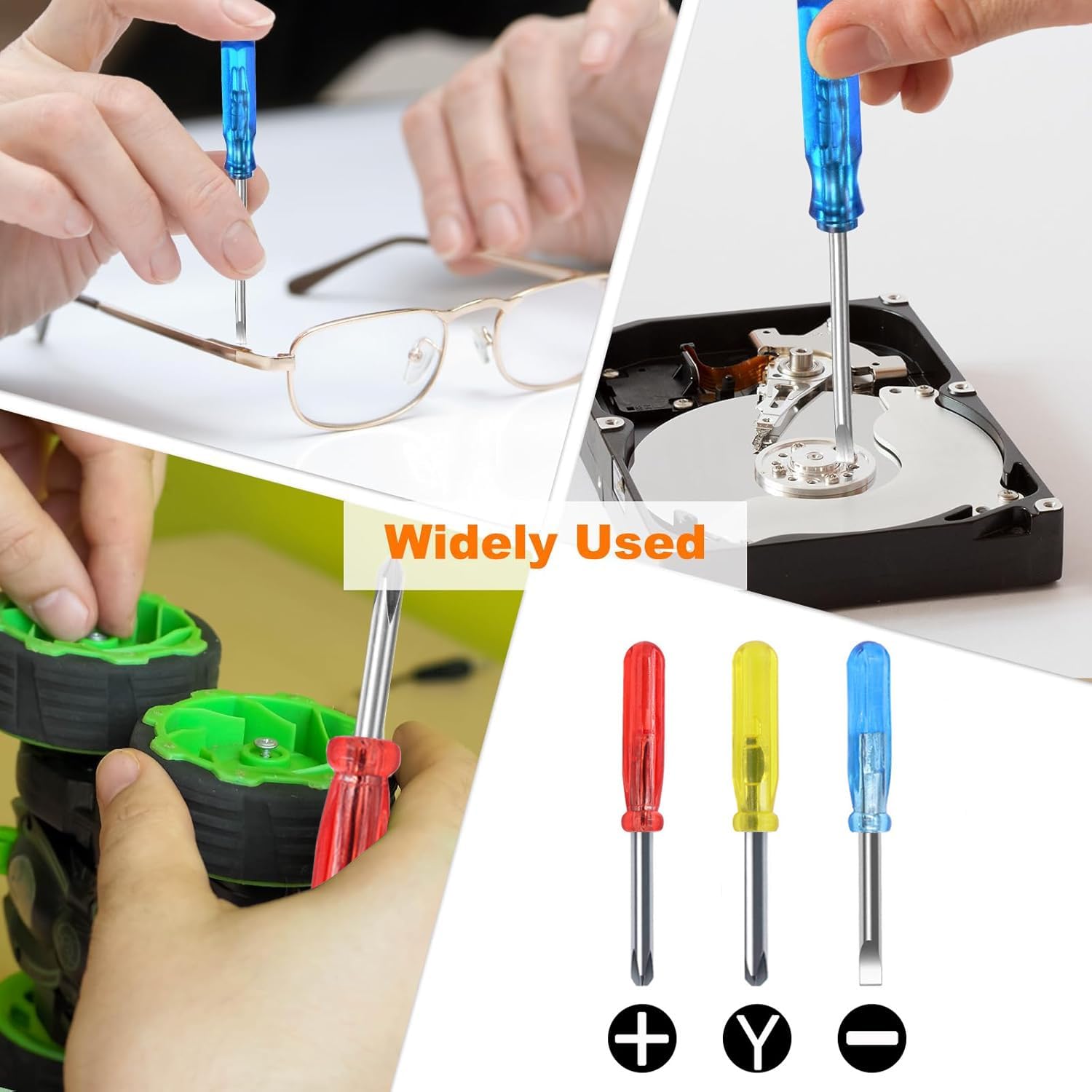 Bulk Pack Mini Screwdriver Keychain Set – 24 Sets of Handy 3-Piece Screwdrivers in a Snap-Closure Pouch with Hook, Perfect for Men, Tool Party Favors, Christmas Gifts, and Birthday Presents