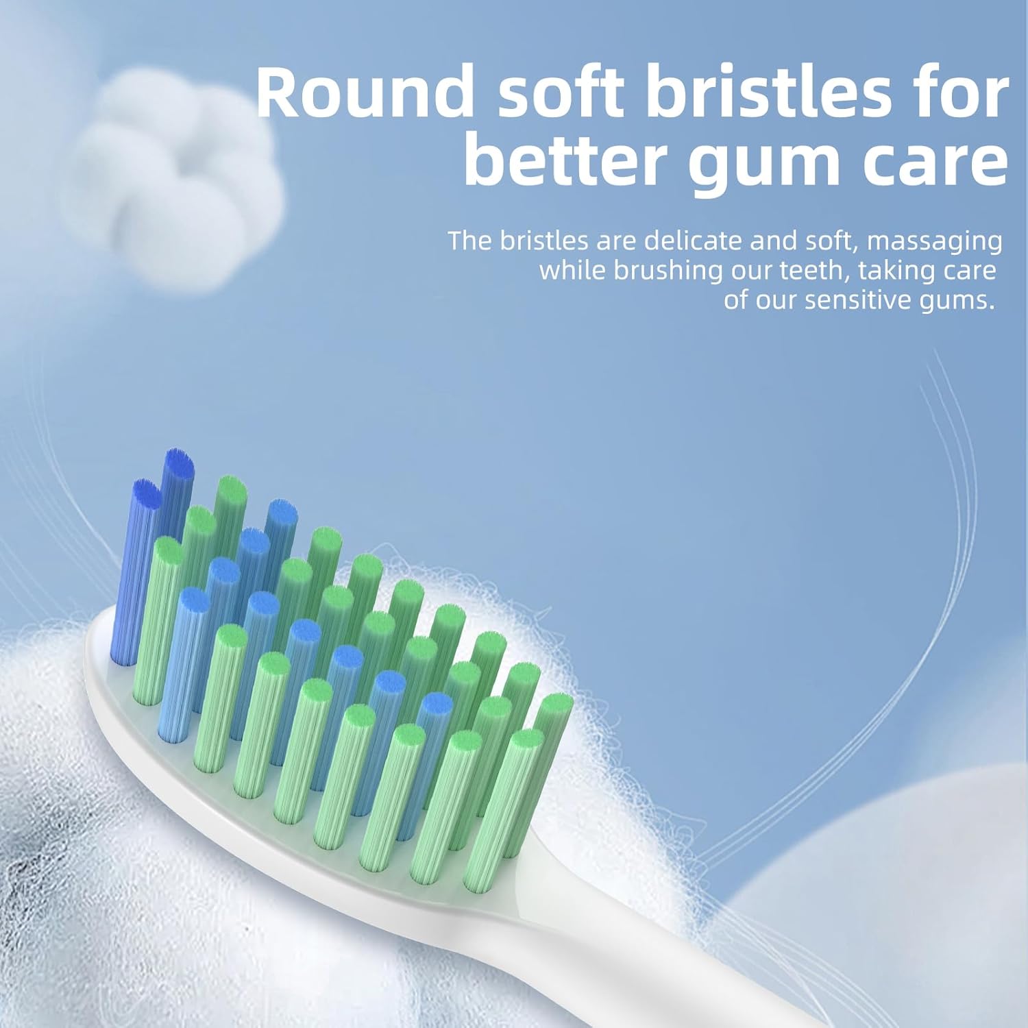 10 Pack Toothbrh Replacement Heads Compatible with 7am2m AM101/AM105 Sonic Electric Toothbrh, 10 Count Soft-White