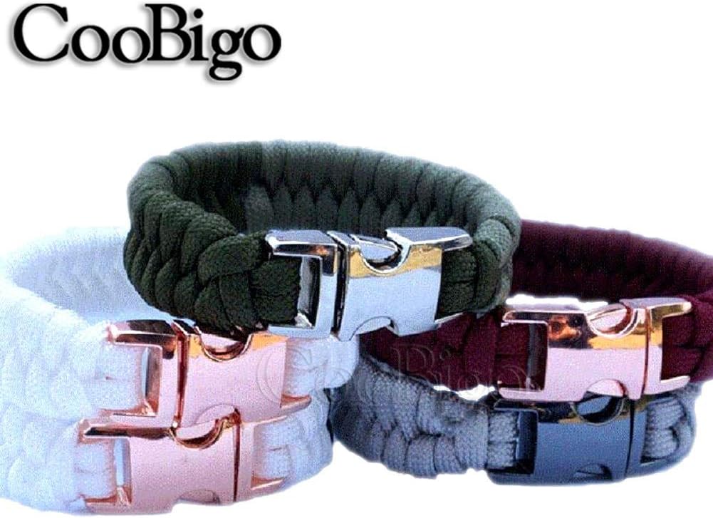 CooBigo 10 Pack 3/8" Metal Side Release Buckles for Paracord Bracelets Mix FLQ100 Mix-s