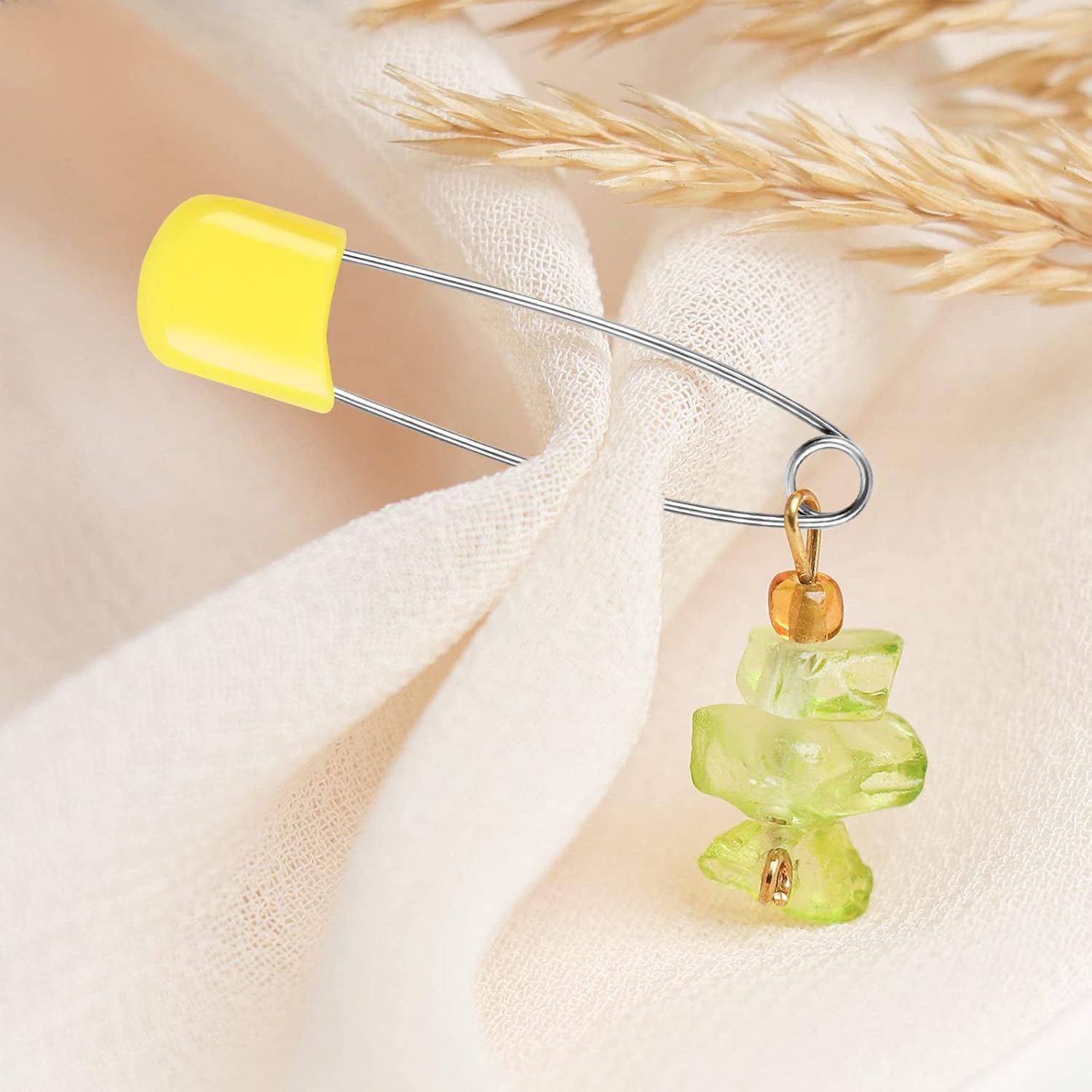 100 Pcs Diaper Pins, Baby Safety Pins, Diaper Pins for Cloth Diapers, Heavy Duty, Stainless Steel, ABS Plastic, Colorful Red, Yellow, Pink, Blue, Green, Purple , 2.2in, Safe Locking Closures