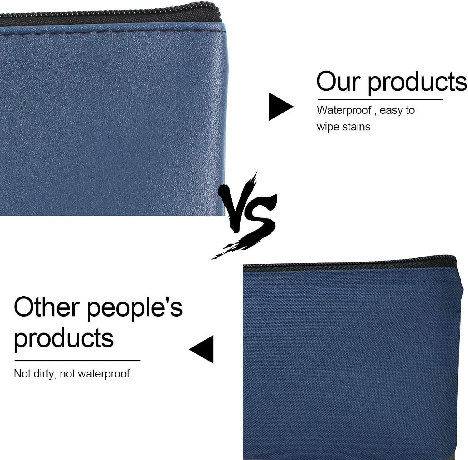 4 Pieces Money Bags With Zipper, 11x6.1 inch Money Pouch, Bank Bag, Cash Bag, Check Wallet, Cosmetics navy