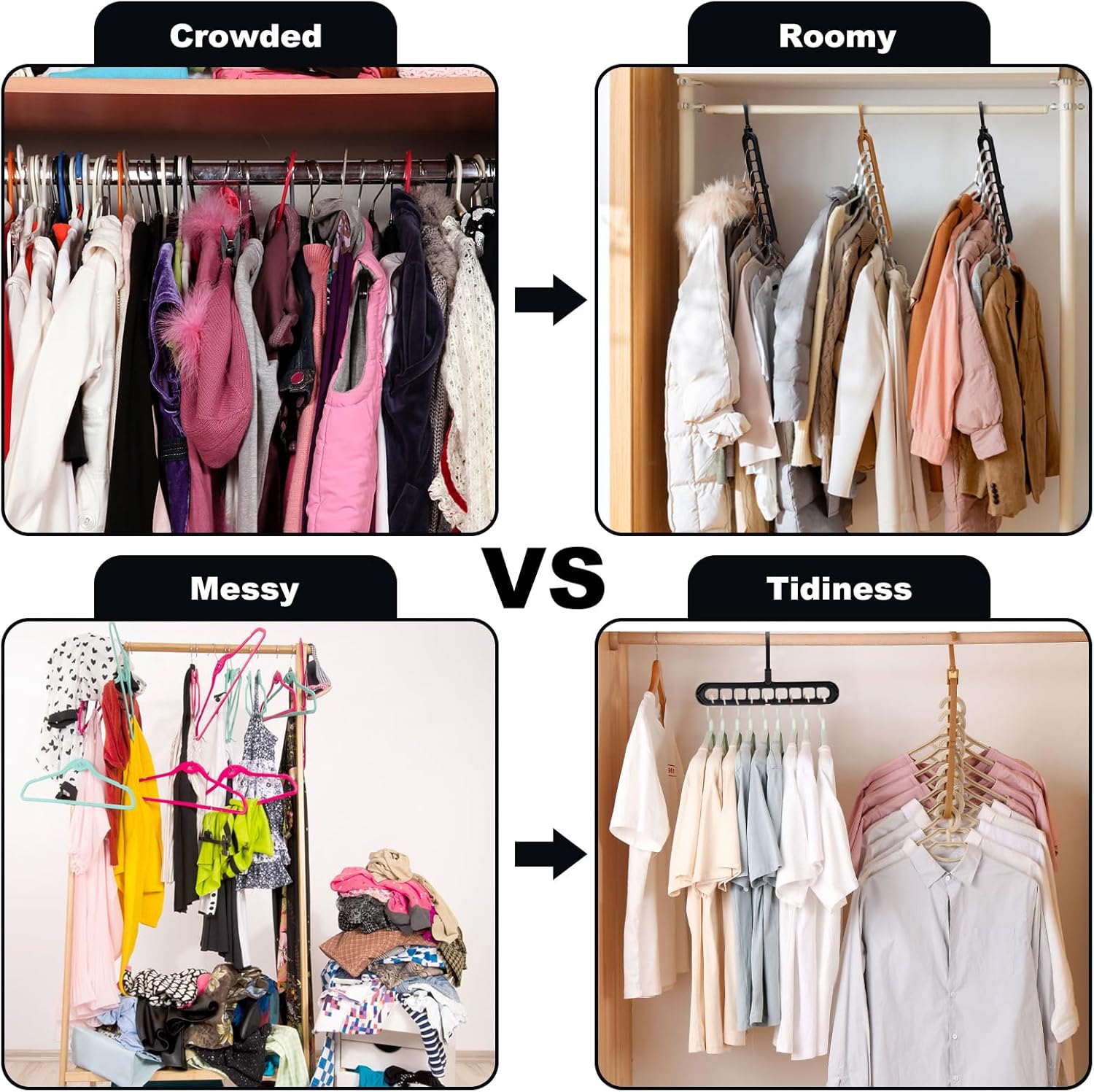 Closet Organizers and Storage,College Dorm Room Essentials, Multifunctional Organizer Magic Space Saving Hangers with 9 Holes Storage Organization for Wardrobe