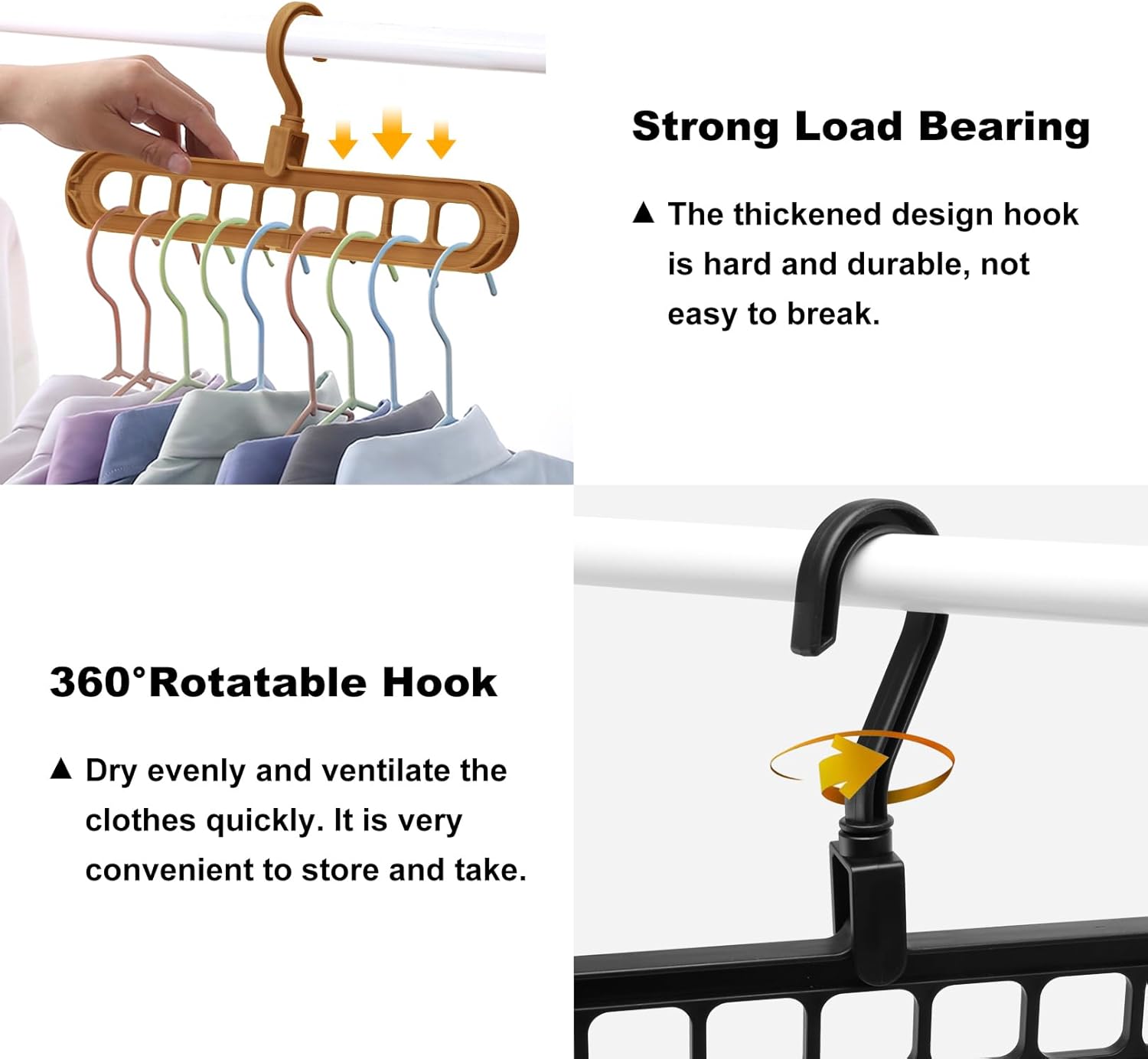 Closet Organizers and Storage,College Dorm Room Essentials, Multifunctional Organizer Magic Space Saving Hangers with 9 Holes Storage Organization for Wardrobe