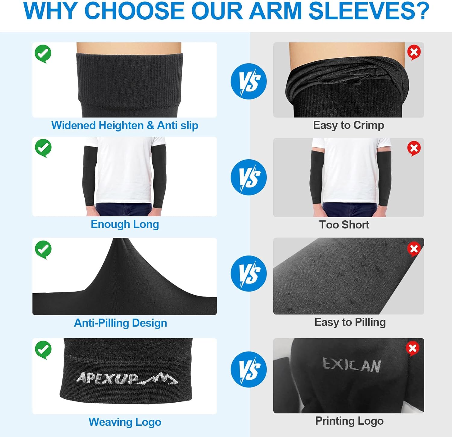 Cooling Arm Sleeves for Men Women, UV Sun Protection UPF 50, Volleyball Arm Sleeves Compression Sleeves for Outdoor