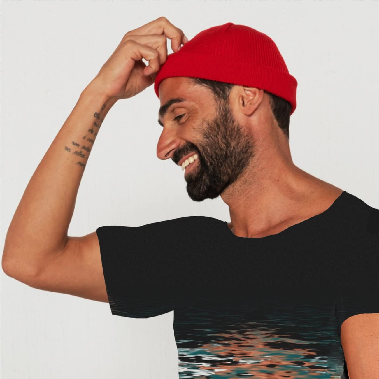 Short Fisherman Beanie for Men Women, Swag Wool Knit Cuff Trawler Skullcap,Winter Warm Hats