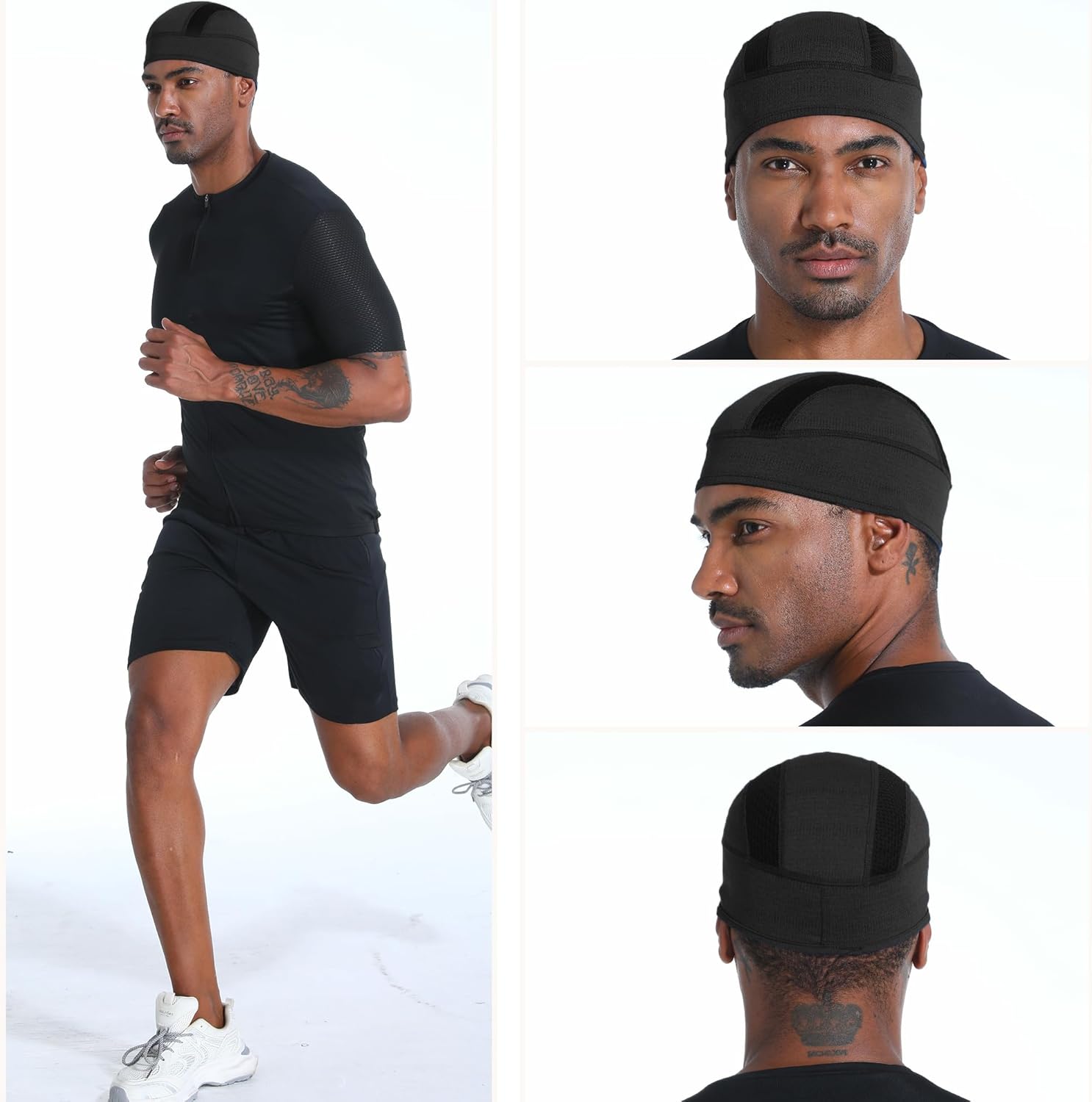 Skull Caps Cooling Helmet Liner,Lightweight Mesh Sweat Wicking Hard Hat Liner Cycling Motorcycle Cap for Men Women