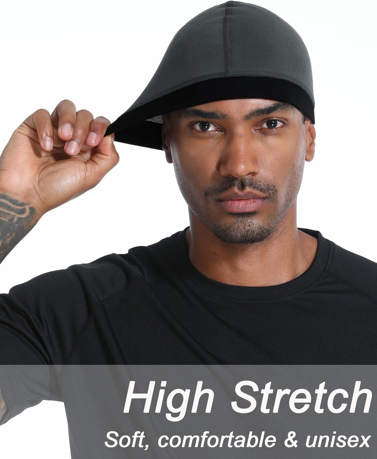 Cotton Stocking Wave Cap for Men, Wave Caps for 360 540 720 Waves, Good Compression Over Durag Sleeping Skull Hat