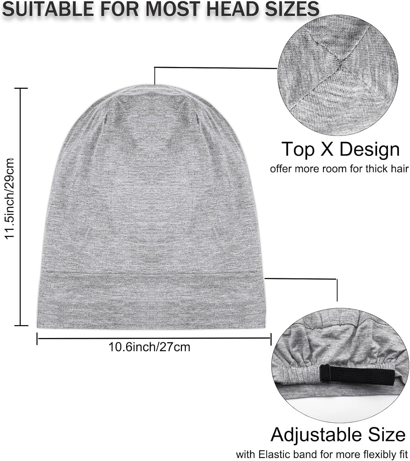 Sleep Cap Bonnet for Sleeping Black Women, Adjtable Cooling Ice Silk Lined Bonnet for Curly Braids Hair Cover Beanie Hat