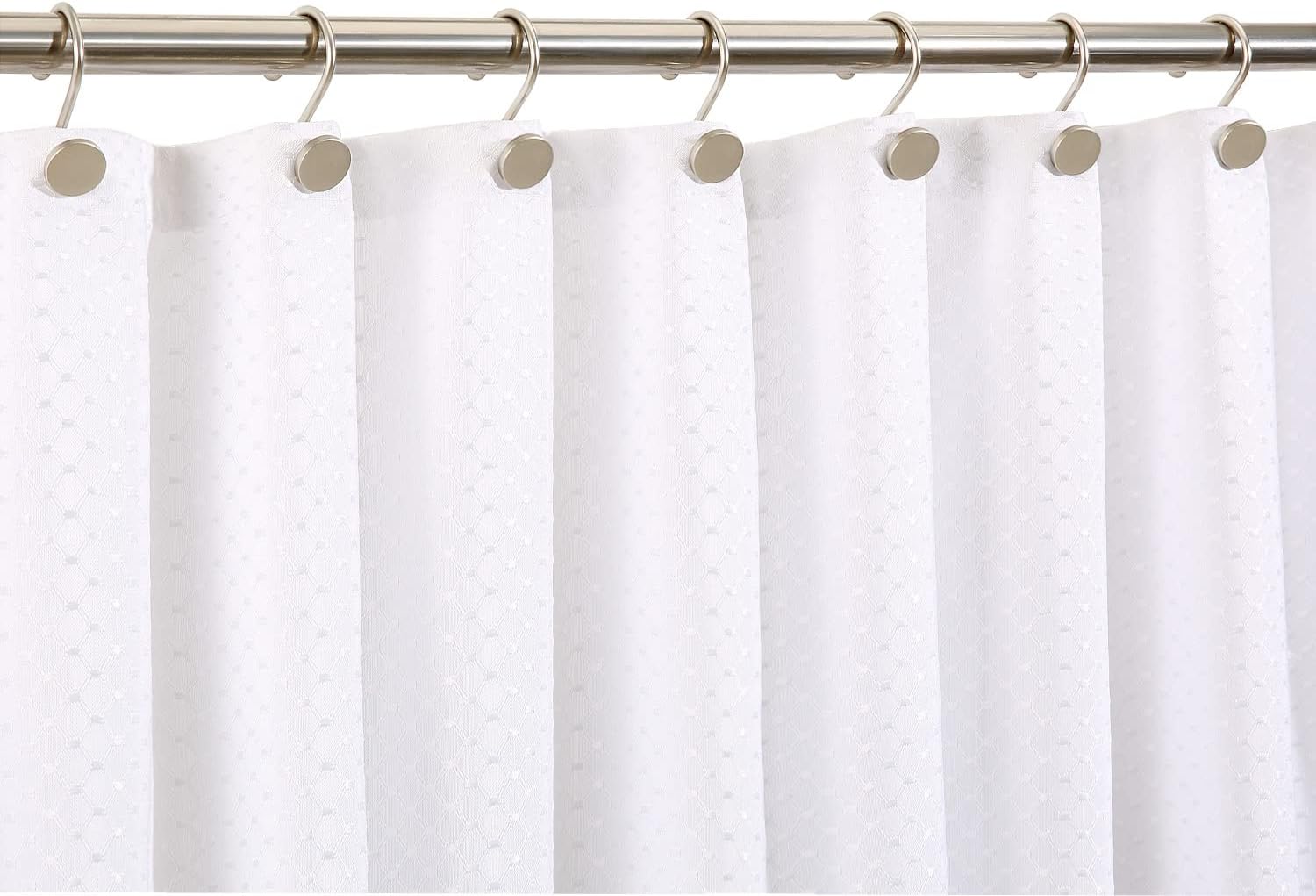 Shower Curtain Hooks, Nickel Shower Curtain Rings Rtproof Metal Round Decorative Shower Hooks Rings for Bathroom Shower Rods Curtains, Set of 12 Heavy Duty Solid Hooks