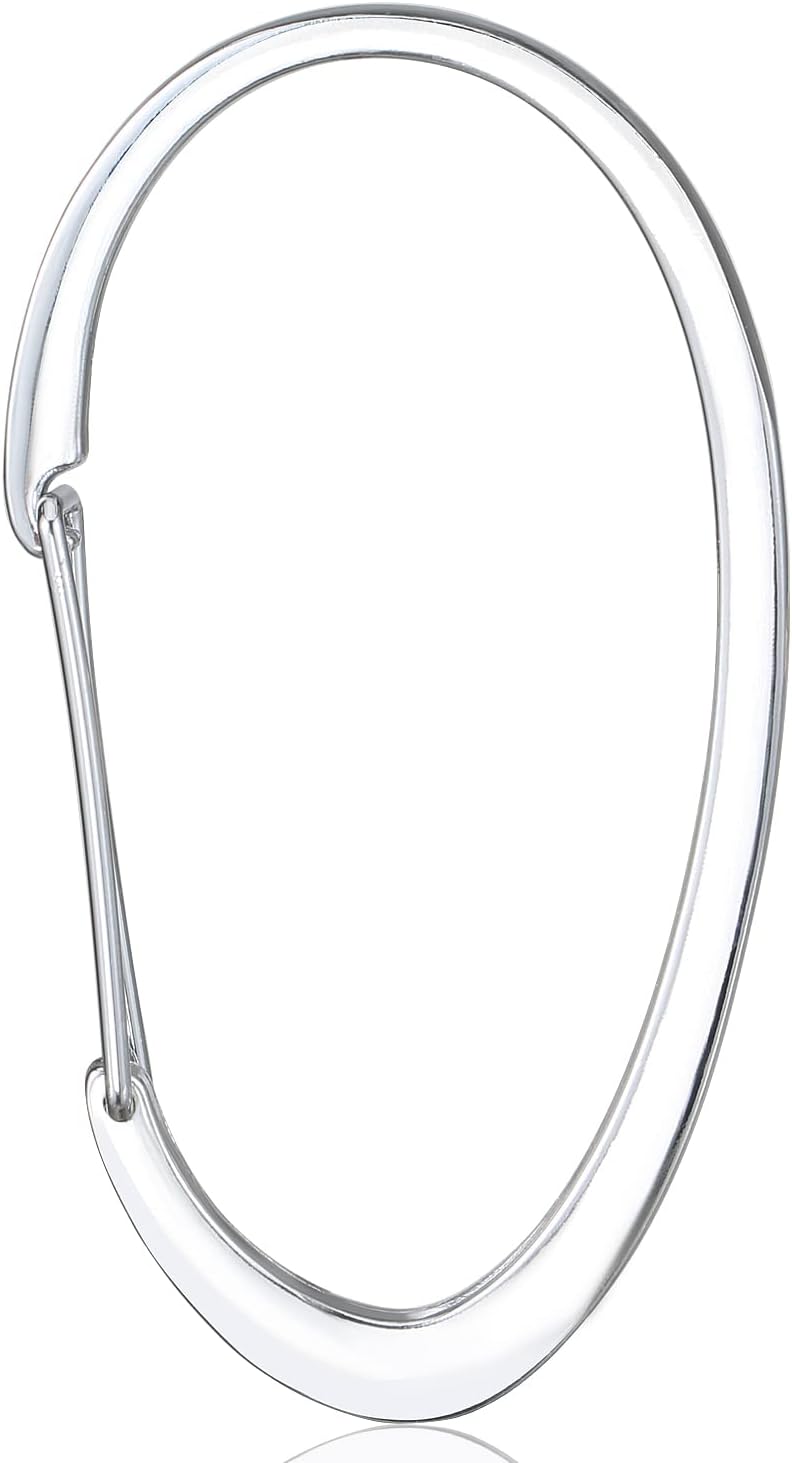 Silver Shower Curtain Rings, Rtproof Shower Curtain Hooks for Bathroom, Chrome Decorative Shower Hooks Rings for Shower Curtain Rod Hangers, Set of 12