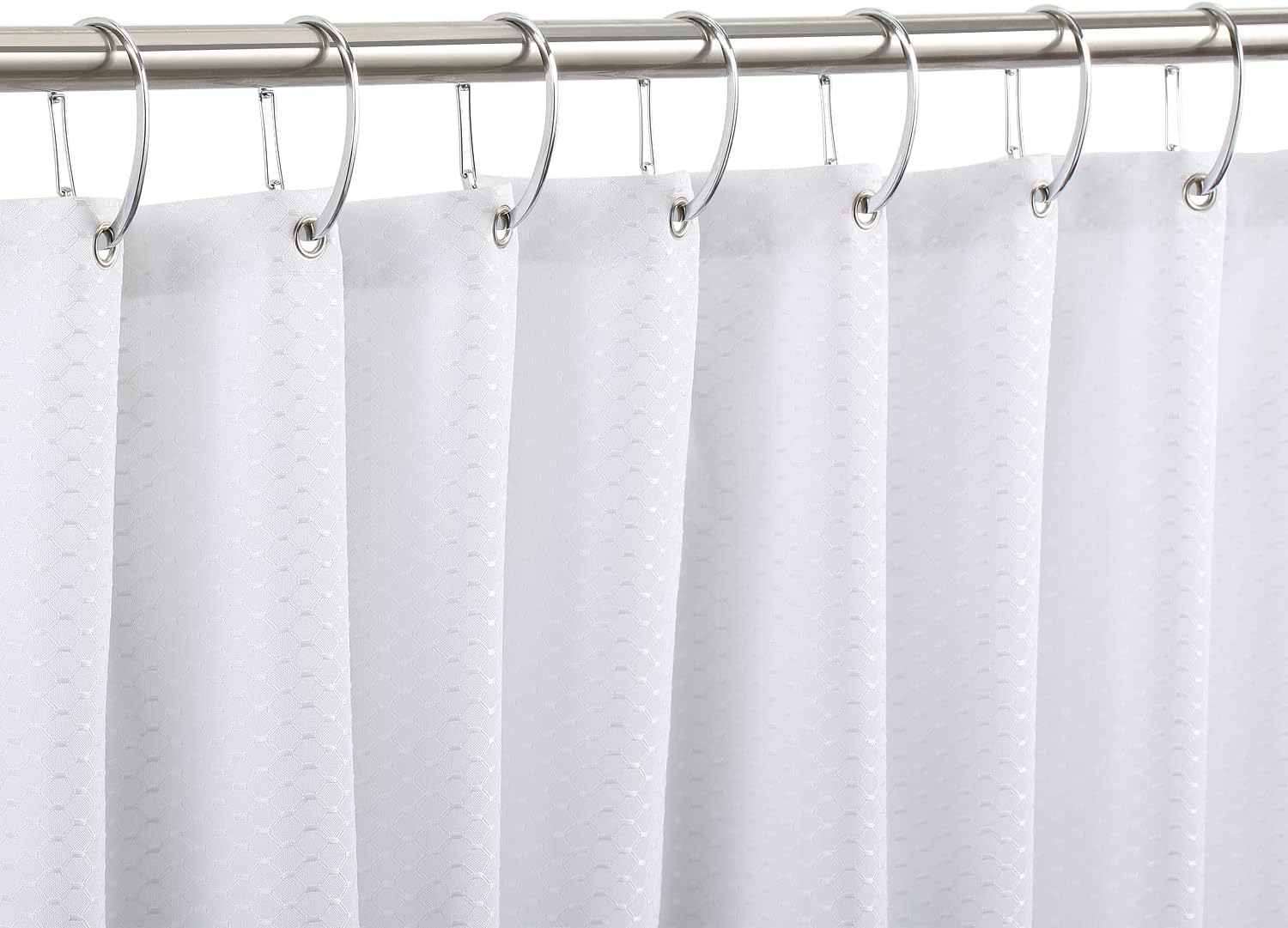 Silver Shower Curtain Rings, Rtproof Shower Curtain Hooks for Bathroom, Chrome Decorative Shower Hooks Rings for Shower Curtain Rod Hangers, Set of 12