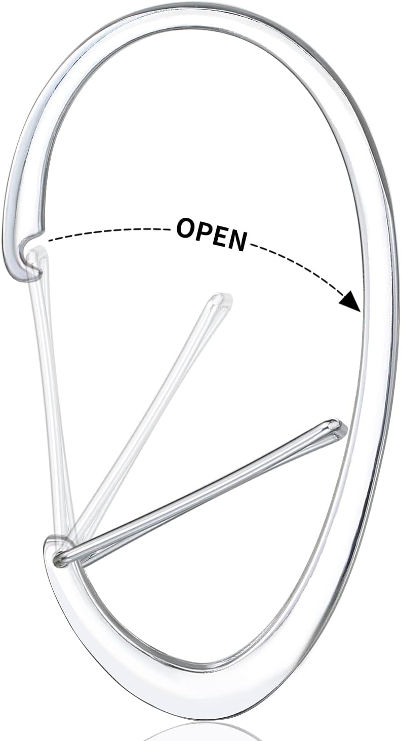 Silver Shower Curtain Rings, Rtproof Shower Curtain Hooks for Bathroom, Chrome Decorative Shower Hooks Rings for Shower Curtain Rod Hangers, Set of 12