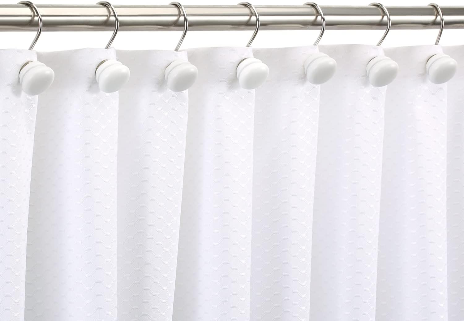 White Shower Curtain Hooks, Rt Proof Shower Curtain Rings for Bathroom, Decorative Shower Hooks Hangers for Shower Curtain Rod,Set of 12