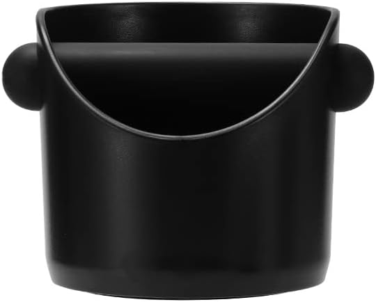 Coffee Knock Box, 4.6 in, Barista Style Espresso Grounds Knock Box, Removable Plastic Knock Rod, Non-Slip Base, Espresso Maker Accessory Black