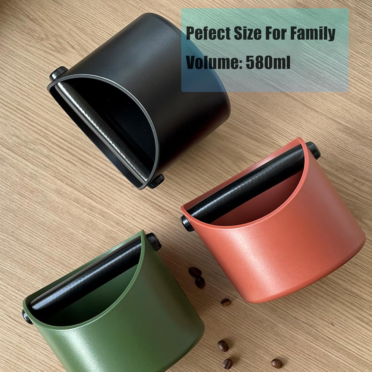 Coffee Knock Box, 4.6 in, Barista Style Espresso Grounds Knock Box, Removable Plastic Knock Rod, Non-Slip Base, Espresso Maker Accessory Black