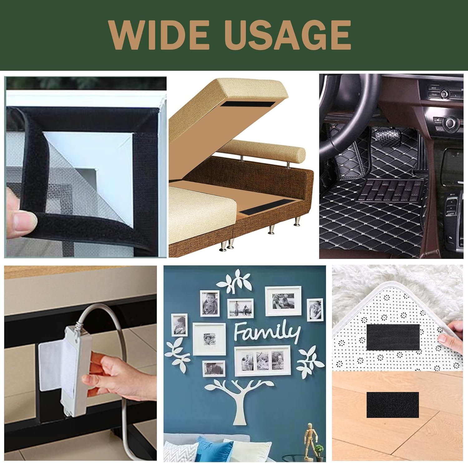 2 Inch Wide Hook and Loop Tape, Excellent Grip, Strong Adhesive Back, Nylon Self-Adhesive Fastener Strips for Fixing and Hanging, Home School and Office e White, 15 Feet