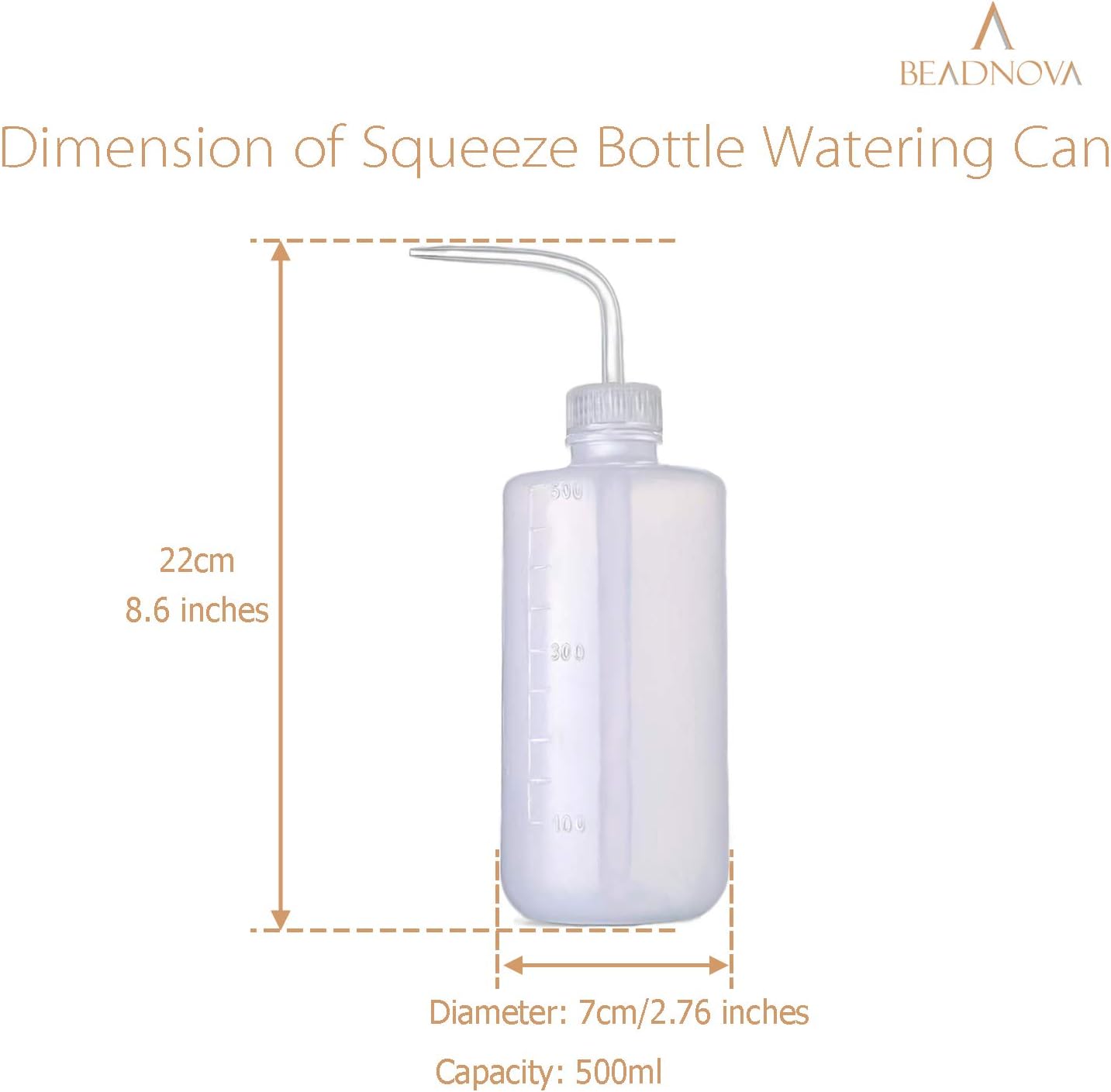 Irrigation Bottle 500ml 17oz Indoor Plant Watering Can Water Squirt Plastic Rinse Bottle for Eyelash Extensions Eye Wash Tattoo Lab 3pcs