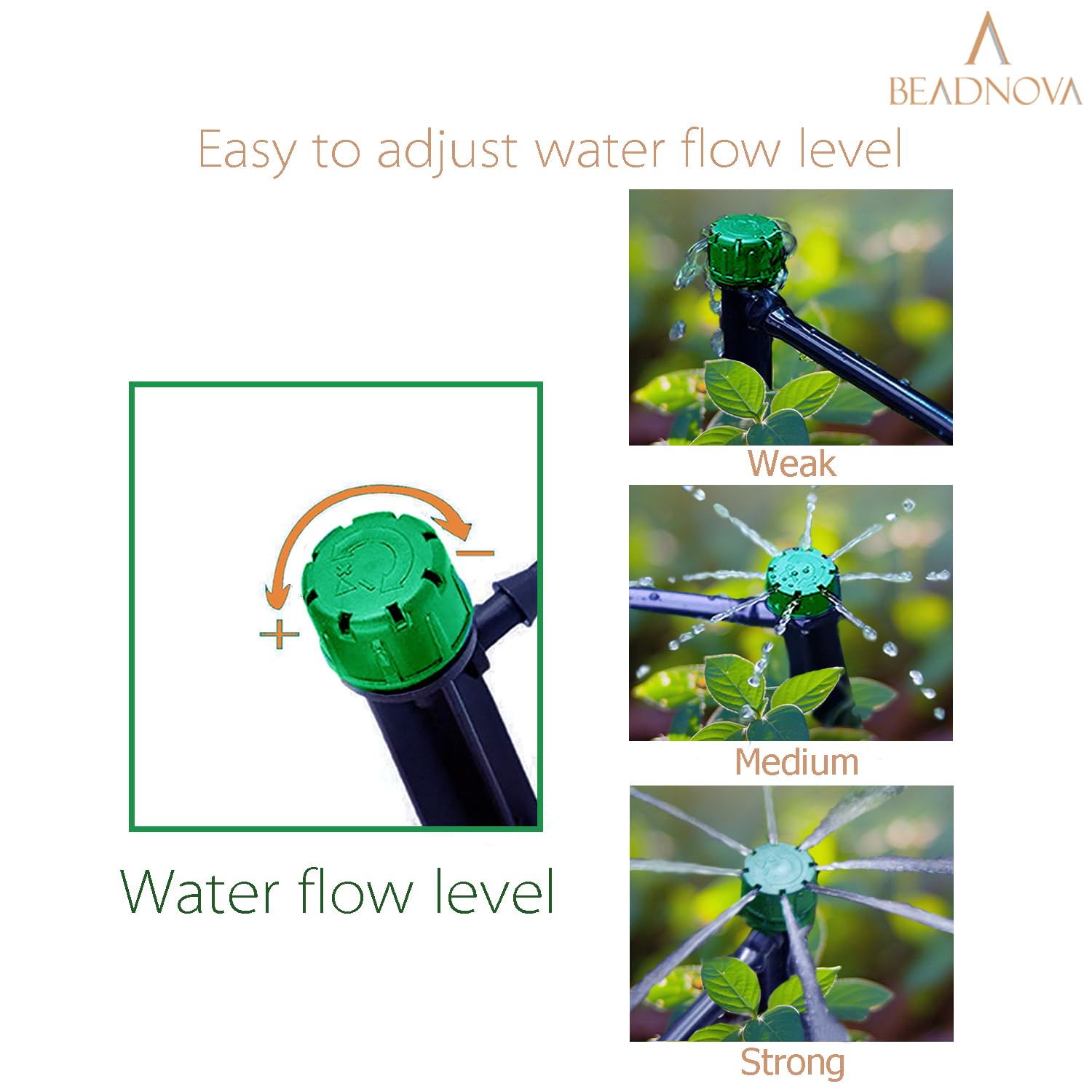 Irrigation Drippers 50pcs Drip Emitters for 1/4 Inch Irrigation Sprinkler 360 Degree Micro Sprinkler Adjtable Drip Heads Drippers for Garden Patio Lawn