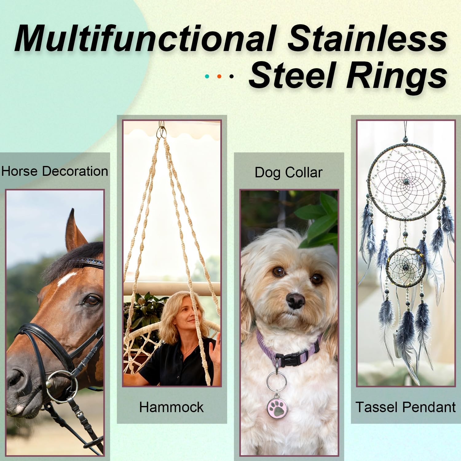 CooBigo 15pcs 1 Inch Stainless Steel Ring Buckle, Metal O Rings Buckles, Solid Welded Loop for Dreamcatcher Keyrings, Dog Collars, Macrame, Hanging Strap Slings