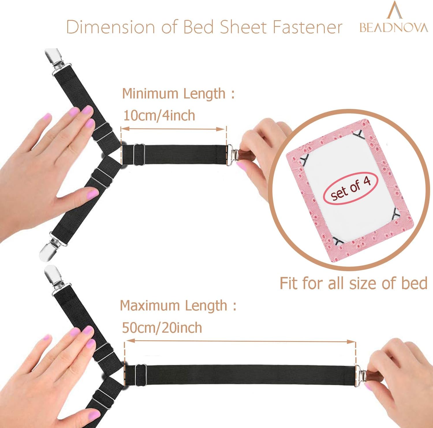 Bed Sheet Straps 4 Pcs Triangle Bed Sheet Holders Fitted Sheet Clips Adjtable Sheet Spenders Mattress Fasteners Gripper Corner Clips for Bed Mattress Cover Fitted Bed Sheets Sofa Chion