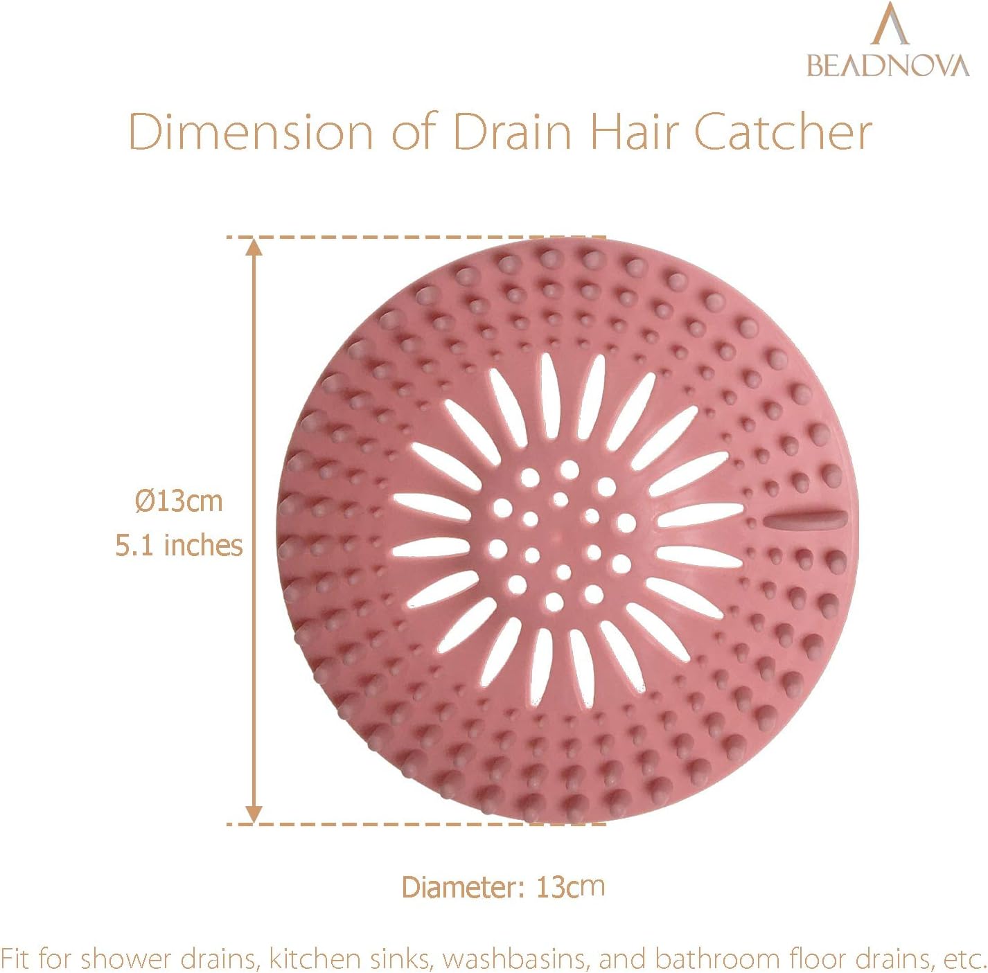 Shower Hair Drain Catcher Bathtub Silicon Tub Hair Catcher Universal Drain Stopper Bathtub Hair Catcher for Drain Bathroom Bathtub Kitchen Tub Mix Colors, 6 Pack