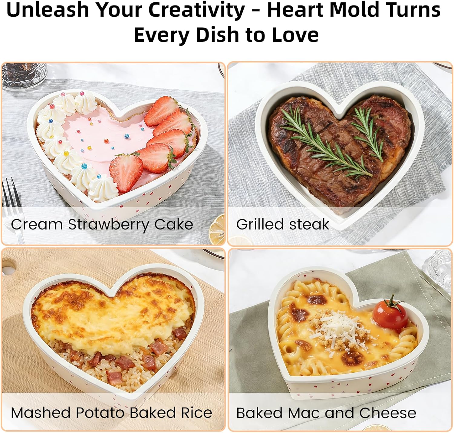2P 10 Inch Silicone Heart Shaped Cake Pans, Nonstick Cake Pan, BPA Free Silicone Heart Cake Baking Mold for Oven Dishwasher Safe-Heartdot