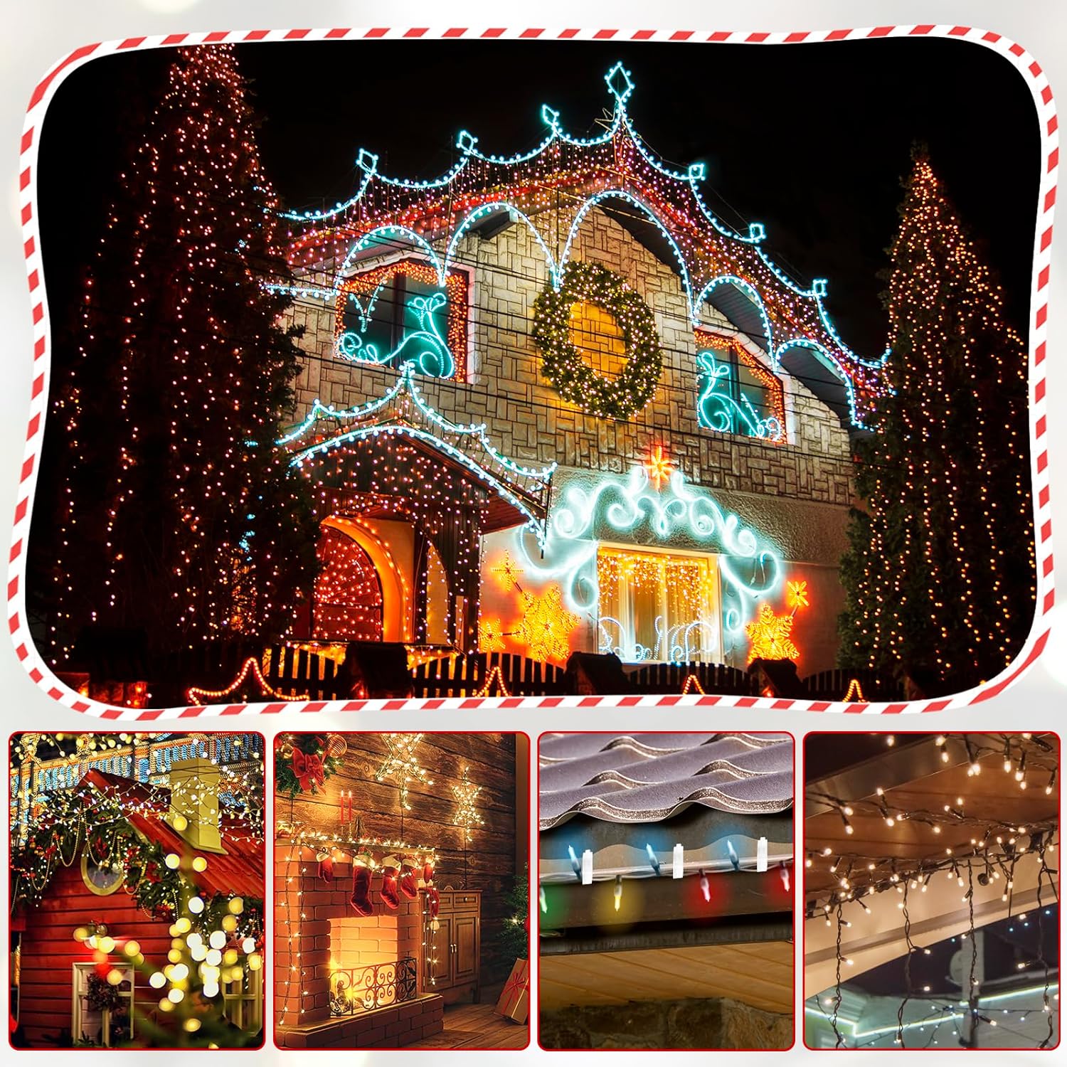 Christmas Light Hanger Clips Fascia Board Light Clips Plastic Holiday Deck Banister Hanger for Christmas Fascia Board Roof Gutter Fence Eave Decoration, Green 30 PCS, 1 5/8"