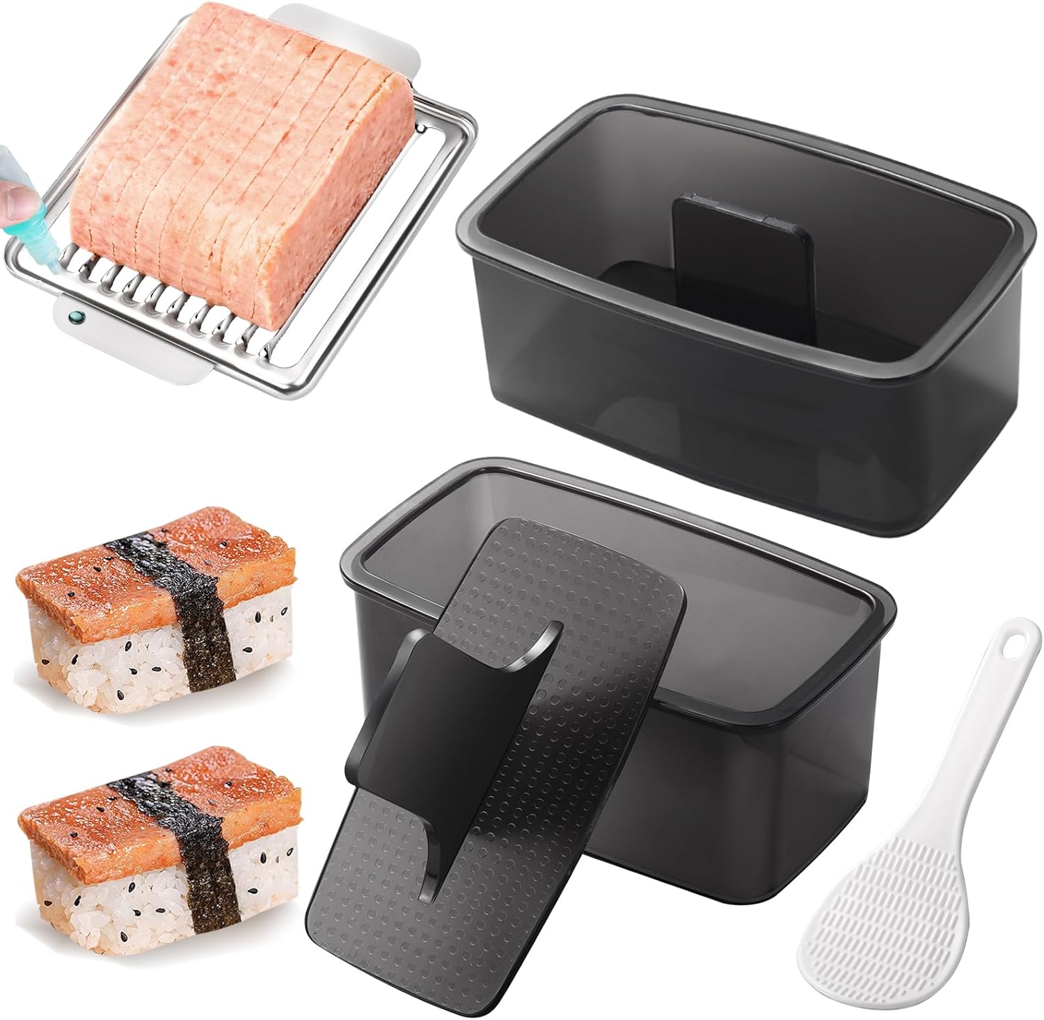 Mubi Press Mold Kit，Onigiri Mold Triangle，4 Pack Japanese Rice Cooker Kit for Lunch Bento