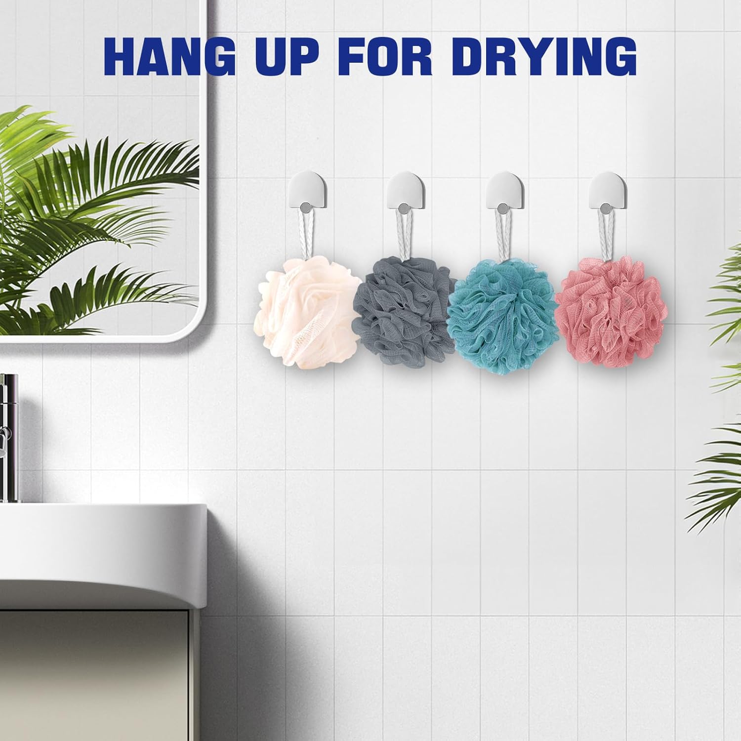 Loofah Bath Sponge Shower Loofah Shower Puff Soft Assorted Color Big 4 Pack
