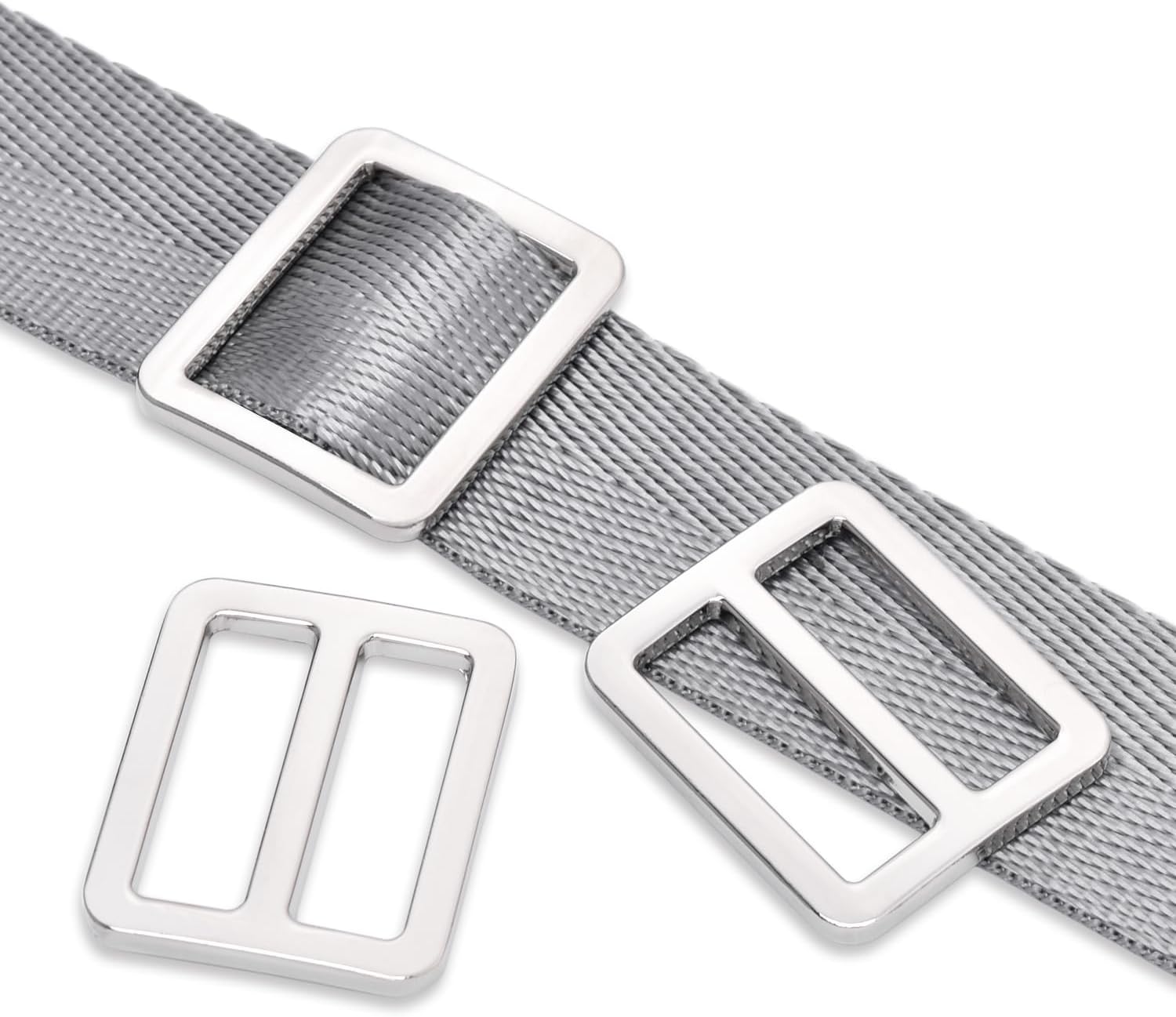 CooBigo 24Pcs 1" Adjustable Buckles Metal Slider Buckles Tri-Glide Slide Strap Adjuster for Shoulder Bag Handbag Dog Collar Backpack Hardware Making