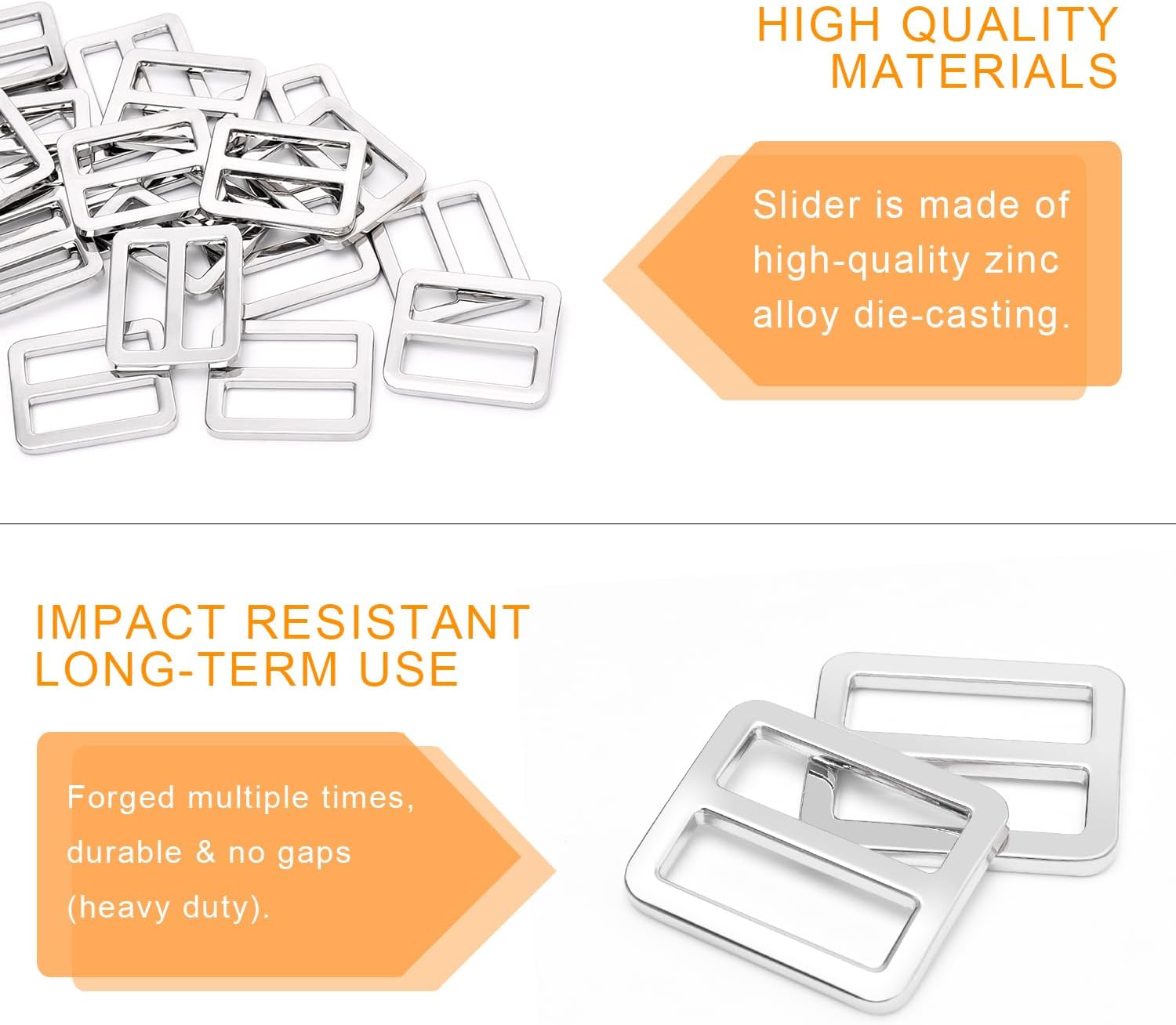 CooBigo 24Pcs 1" Adjustable Buckles Metal Slider Buckles Tri-Glide Slide Strap Adjuster for Shoulder Bag Handbag Dog Collar Backpack Hardware Making