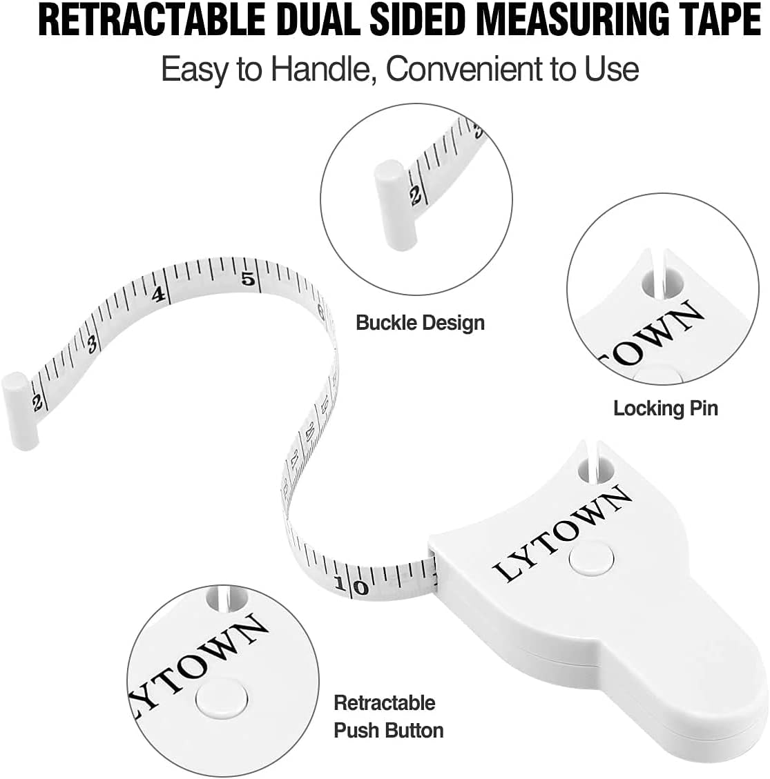Automatic Telescopic Tape Measure 60in/150cm , Measuring Tape for Body,Self-Tightening Body Measuring Tape,Retractable Tape Measure for Fitness, Weight Loss, Tailor, Sewing, Handcrafts 4 PCS