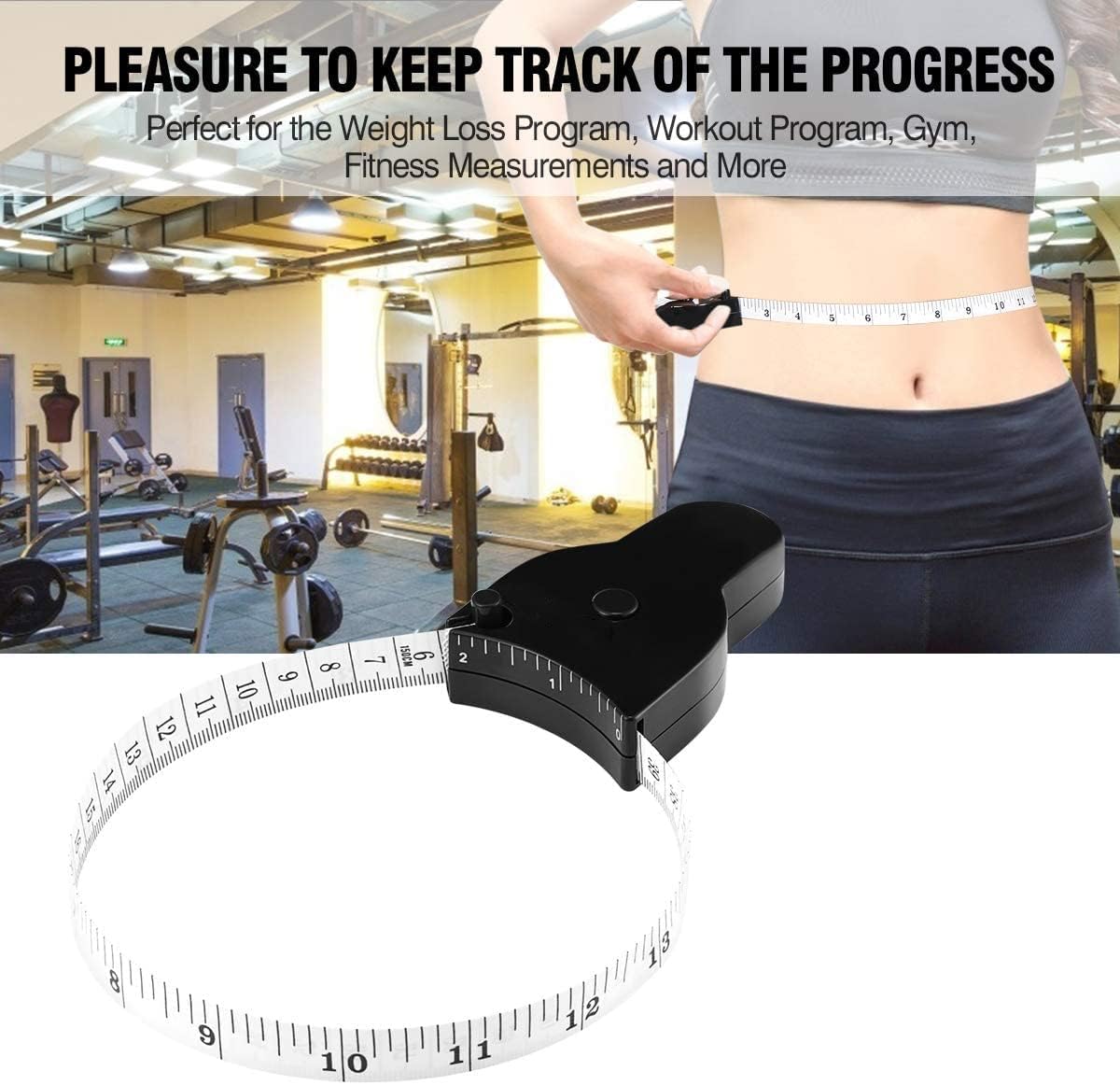 Automatic Telescopic Tape Measure, Body Measure Tape 60 inch 150cm , Self-Tightening Retractable Measuring Tape for Body Accurate Way to Track Weight Loss Mcle Gain by One Hand, 3 Piece