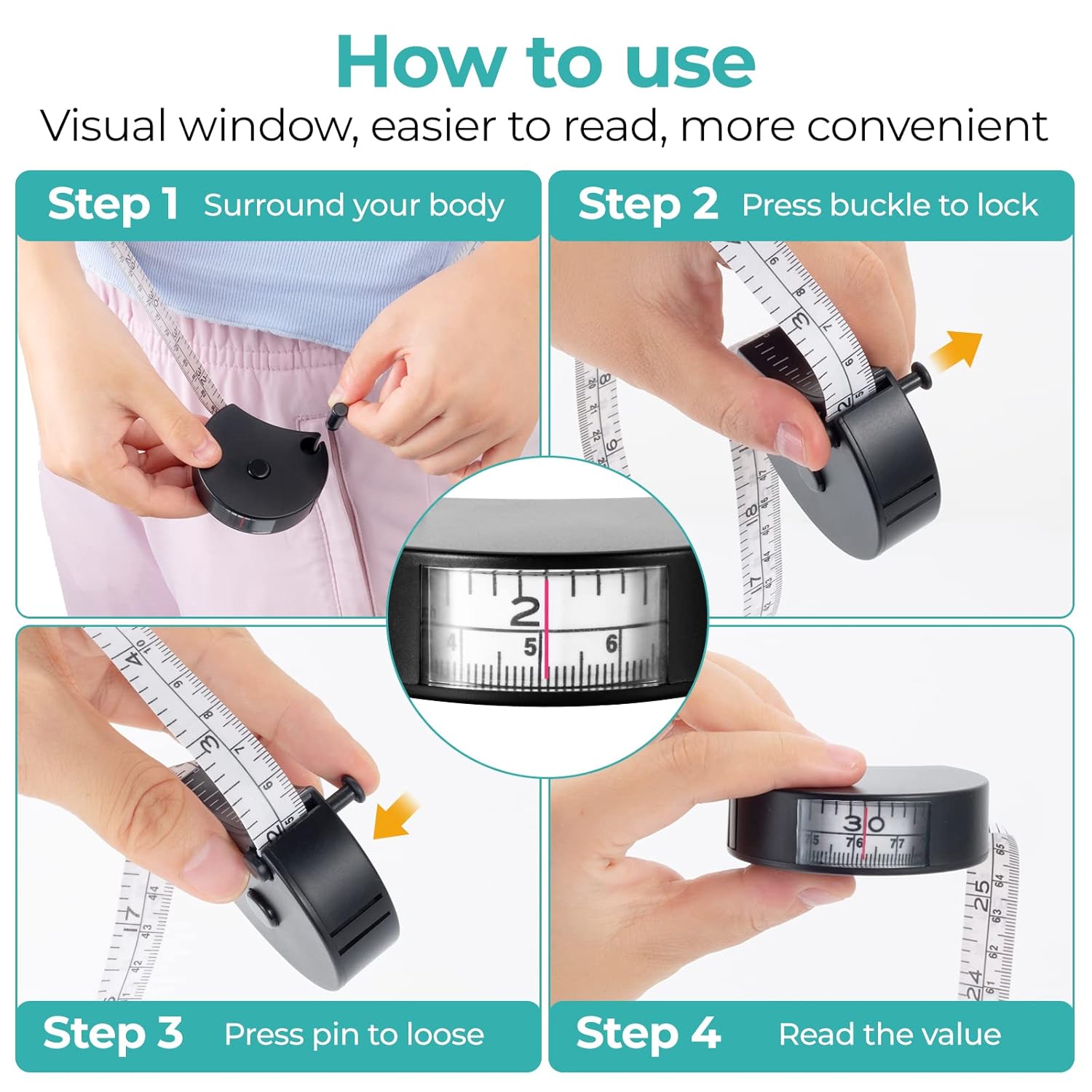 Upgraded Body Tape Measure for Weight Loss, Fitness, Bodybuilding, Mcle Gain. Lock Pin, Retractable Button, Soft Sewing Tape for Tailors, Measures Body Part Circumferences, 60Inch/150cm, 2Pcs