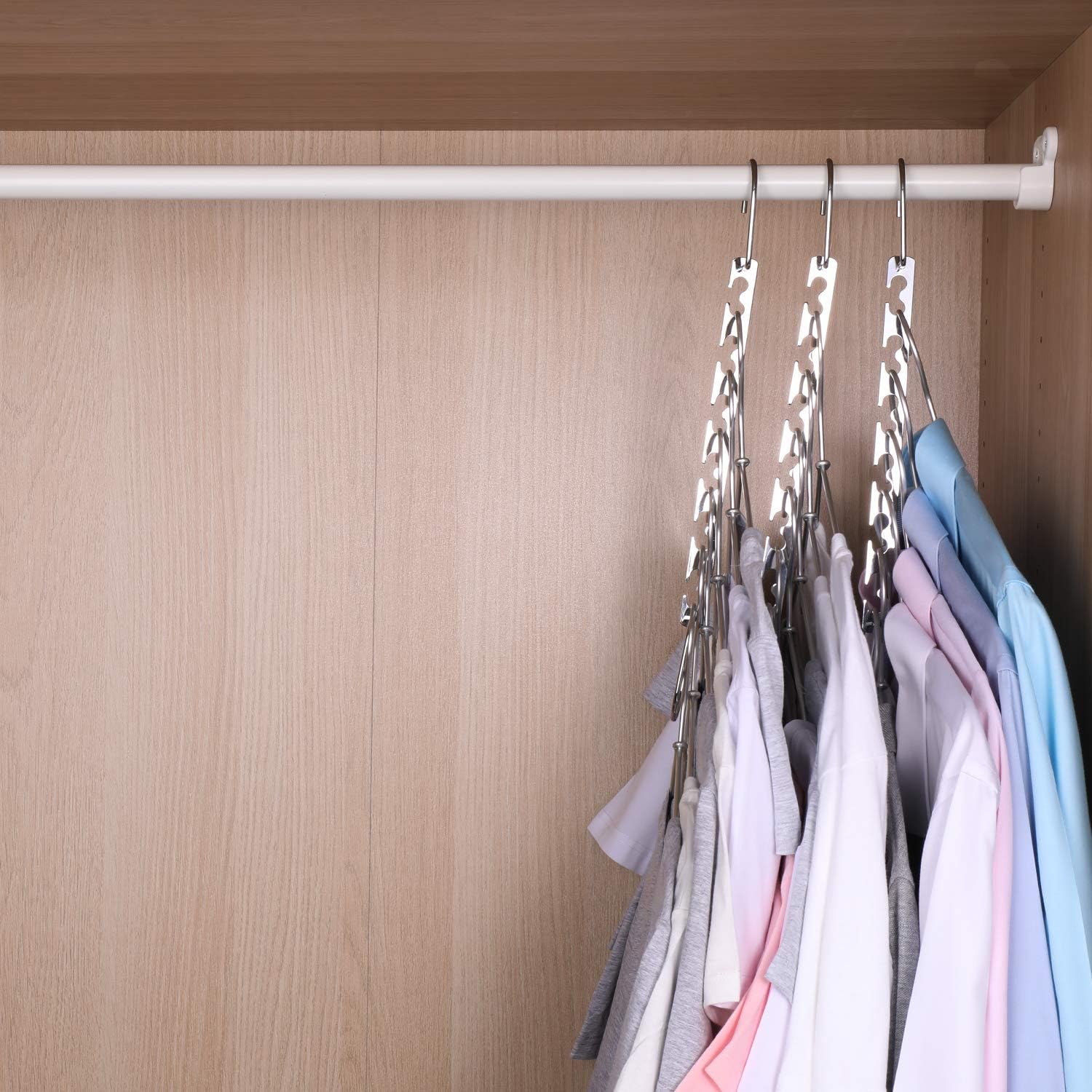 Space Saving Hangers Metal Hanger Magic Cascading Hanger Closet Clothes Organizer 4 Pack