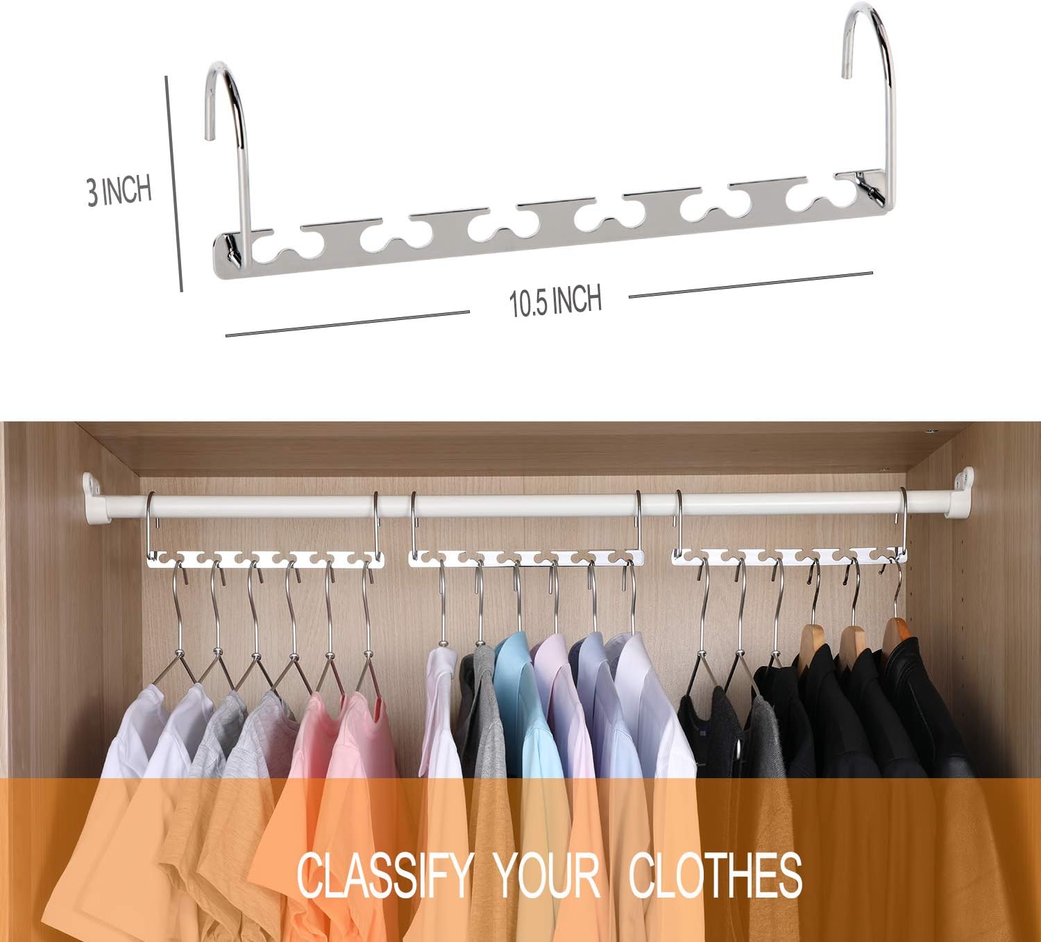 Space Saving Hangers Metal Hanger Magic Cascading Hanger Closet Clothes Organizer 4 Pack