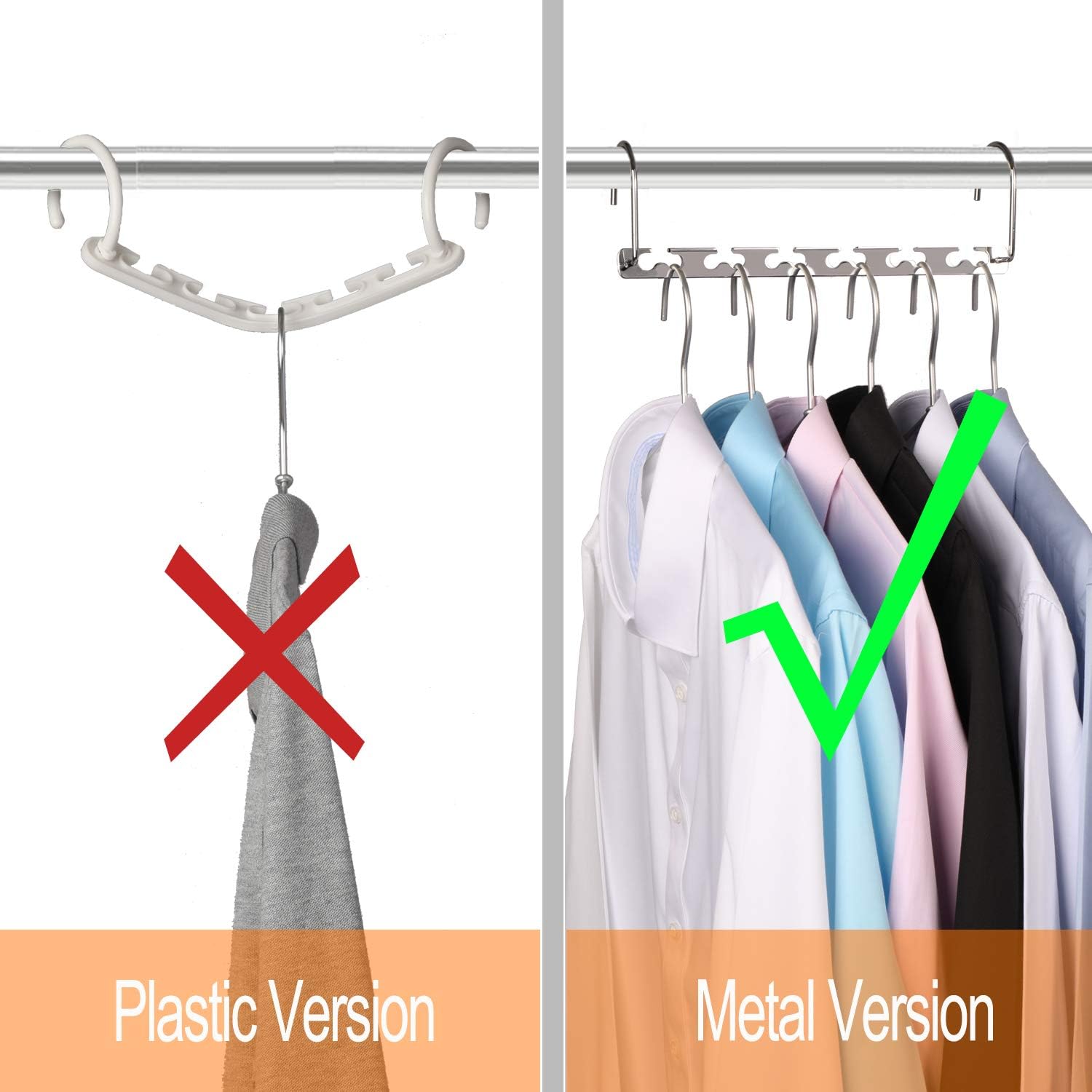 Space Saving Hangers Metal Hanger Magic Cascading Hanger Closet Clothes Organizer 4 Pack