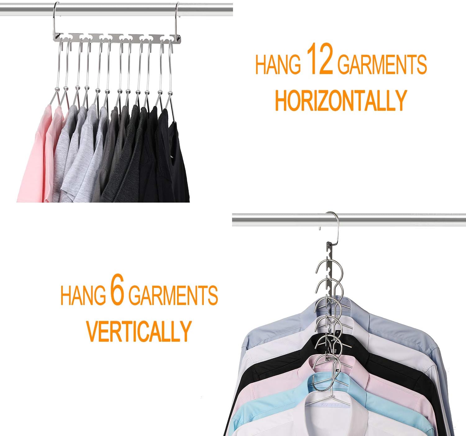 Space Saving Hangers Metal Hanger Magic Cascading Hanger Closet Clothes Organizer 4 Pack