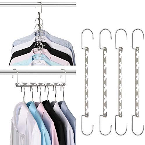 Space Saving Hangers Metal Hanger Magic Cascading Hanger Closet Clothes Organizer 4 Pack