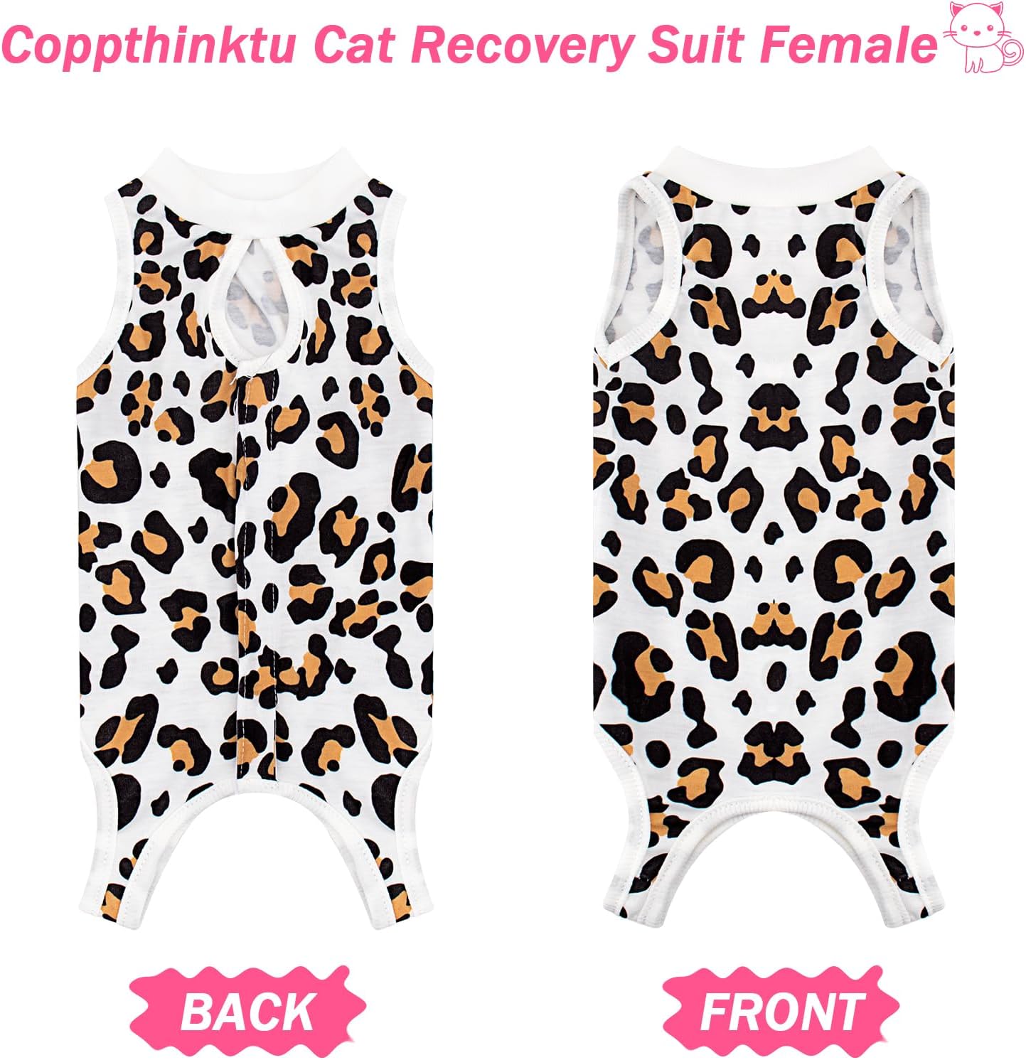Cat Recovery Suit Female Cats Onesie for Cats, Breathable Cat Surgery Suit for Surgical Abdominal Wounds Skin Diseases, Cute Kitten Spay Recovery Suit E-Collar Alternative Anti Licking