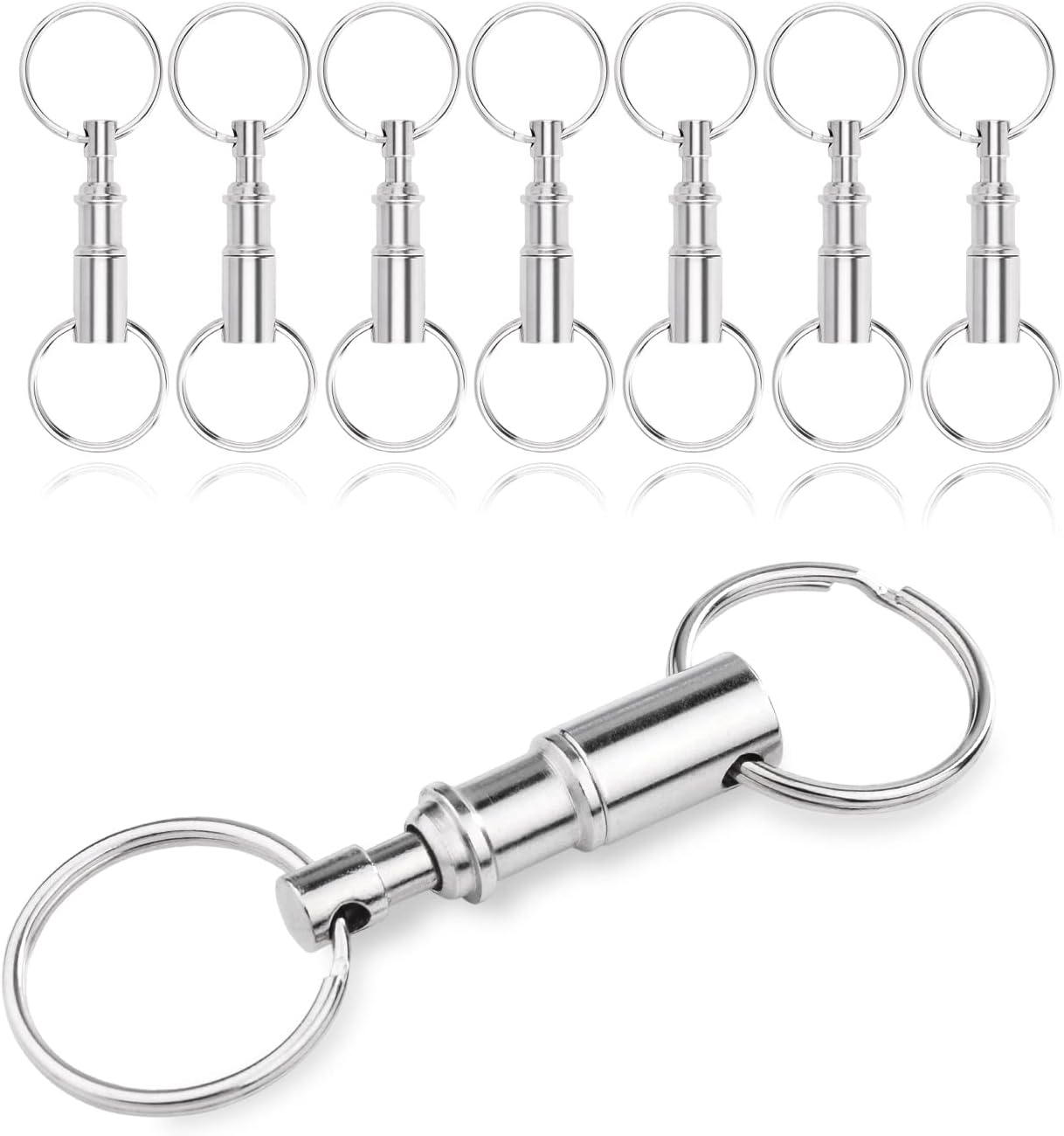 CooBigo 8 Pack Detachable Keychain Quick Release Key Chain, Pull Apart Key Chain for Outdoor Active Backpack Key Holder kits